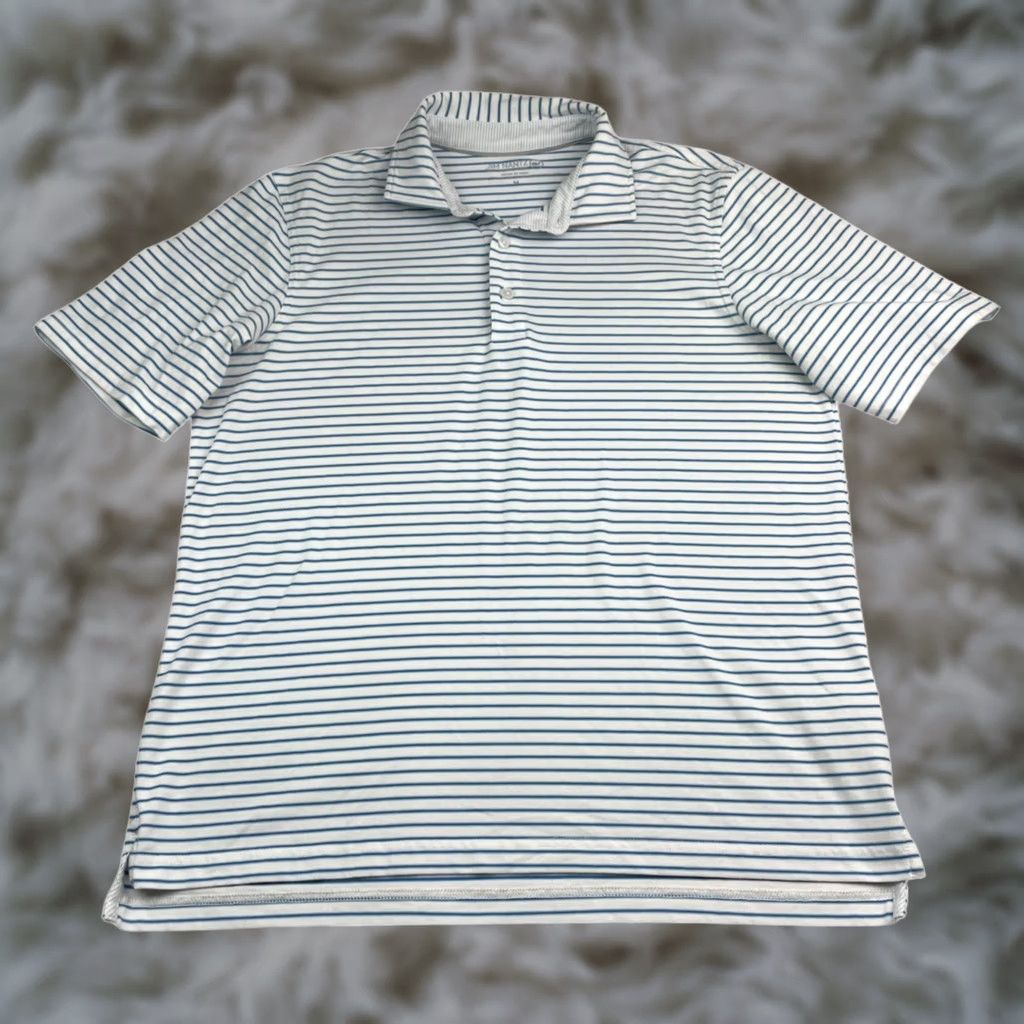 Vineyard Vines Vineyard Vines Jim Nantz Men's Polo Shirt Blue Stripe S/S Medium Regular Polo Shirt Mens Size US M / EU 48-50 / 2 - 1 Thumbnail