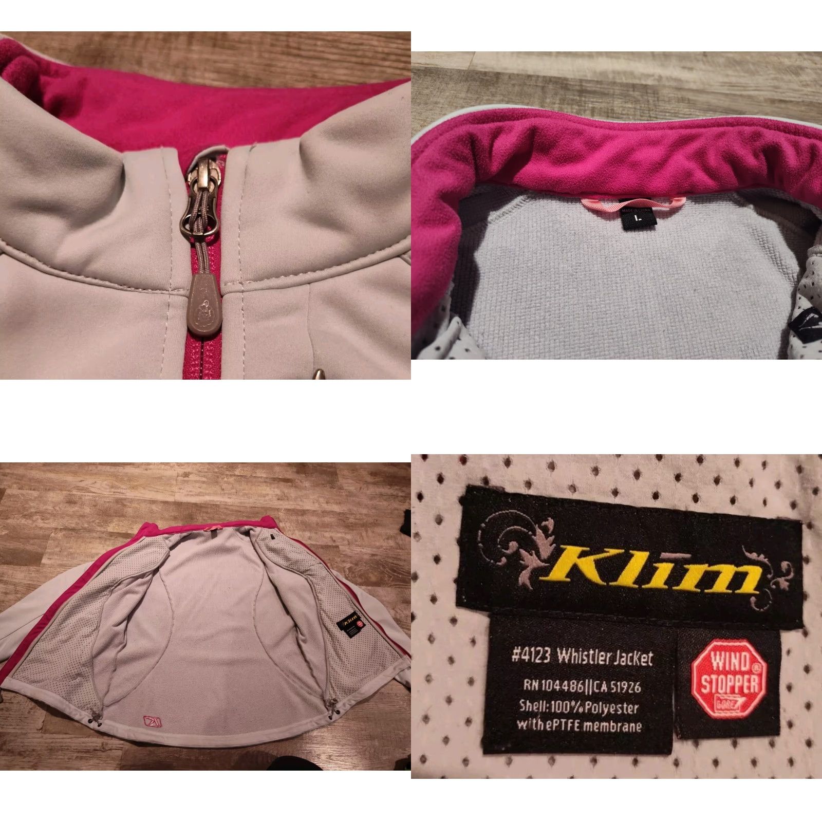 Whistles KLIM Whistler Jacket #4123 Women’s Size L Wind Stopper Full Zip Soft Shell Windbreaker Water Resistant PTFE Membrane Multicolor Polyester Logo Logo? Size L / US 10 / IT 46 - 8 Thumbnail