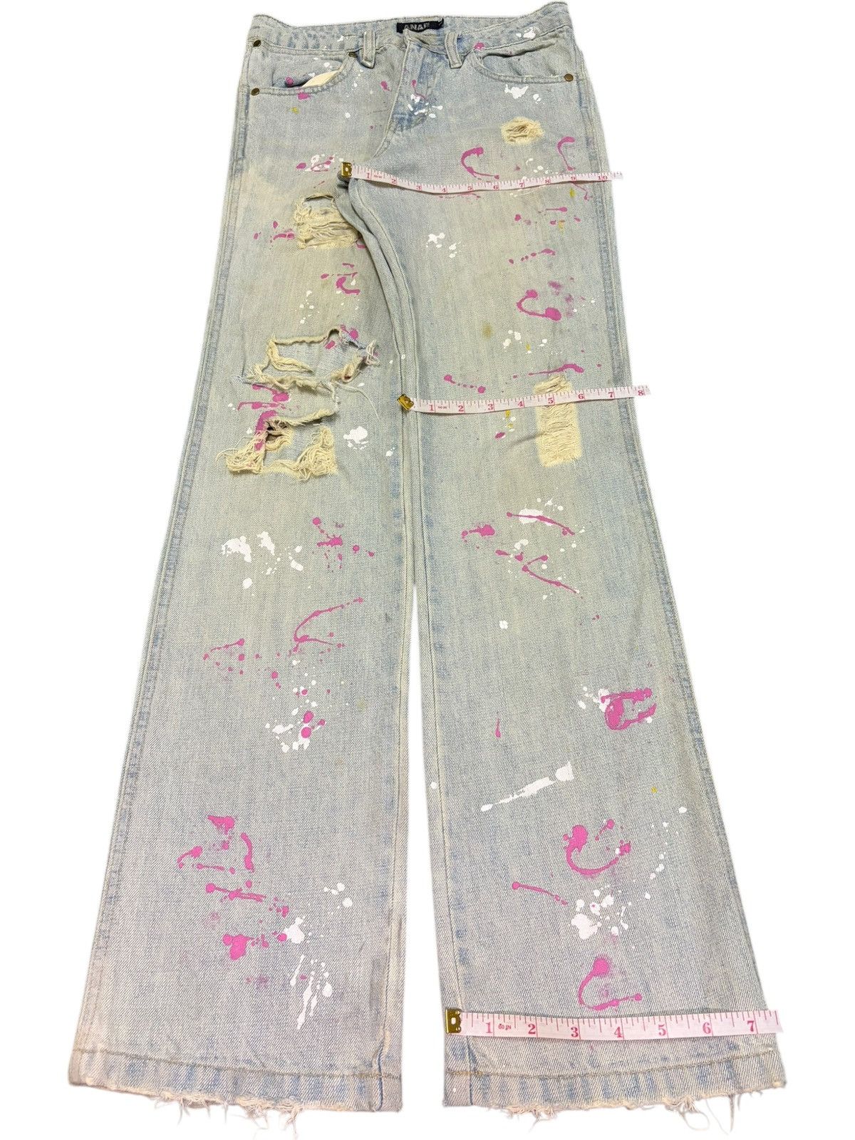 Hysteric Glamour Vintage Japanese Brand Paint Distress Flare Jeans Size 28" / US 6 / IT 42 - 8 Thumbnail
