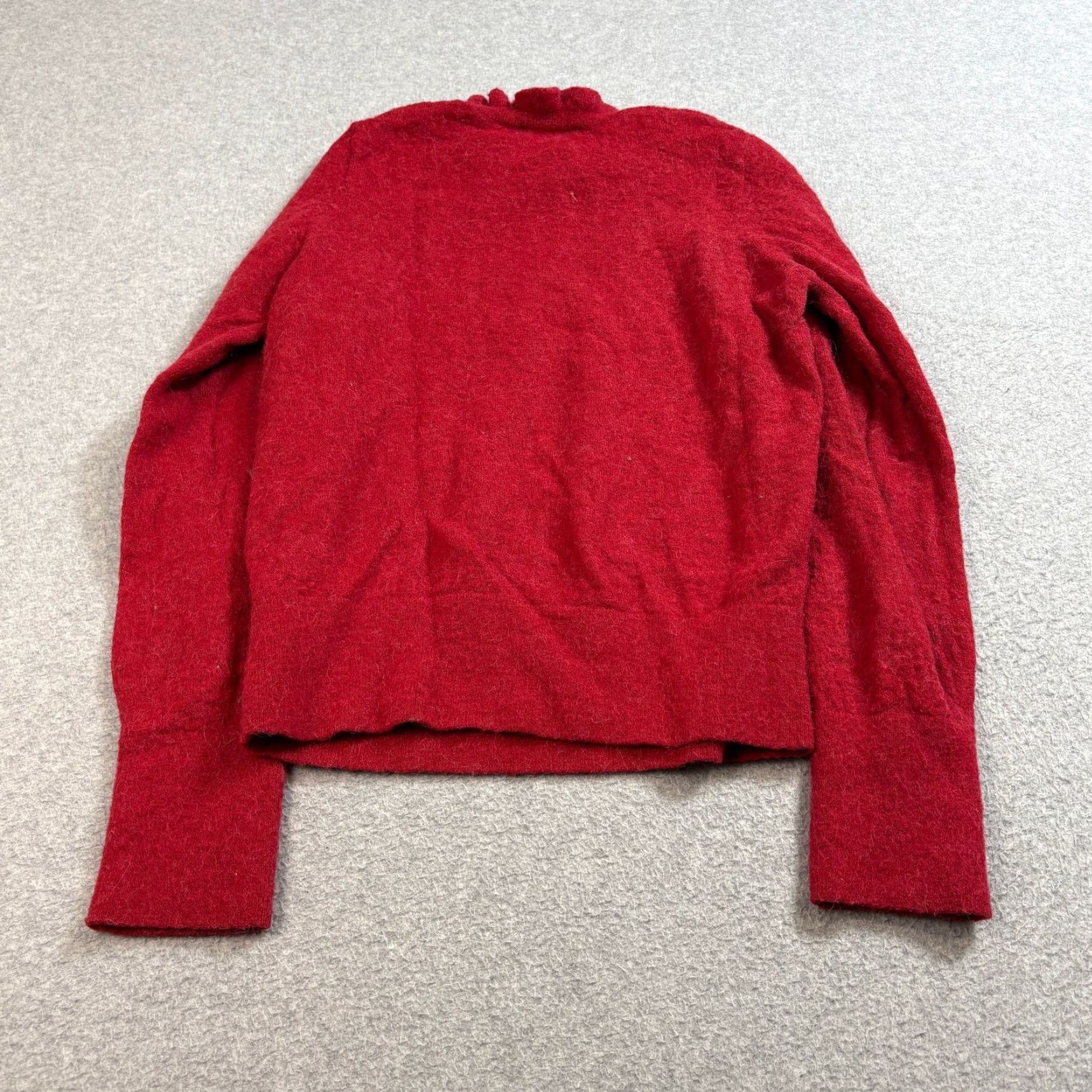 & Other Stories & Other Stories Sweater Womens Medium Red Paris Atelier Wool Alpaca Knit Ruffle Collar Pullover Coquette Office Size M / US 6-8 / IT 42-44 - 2 Thumbnail