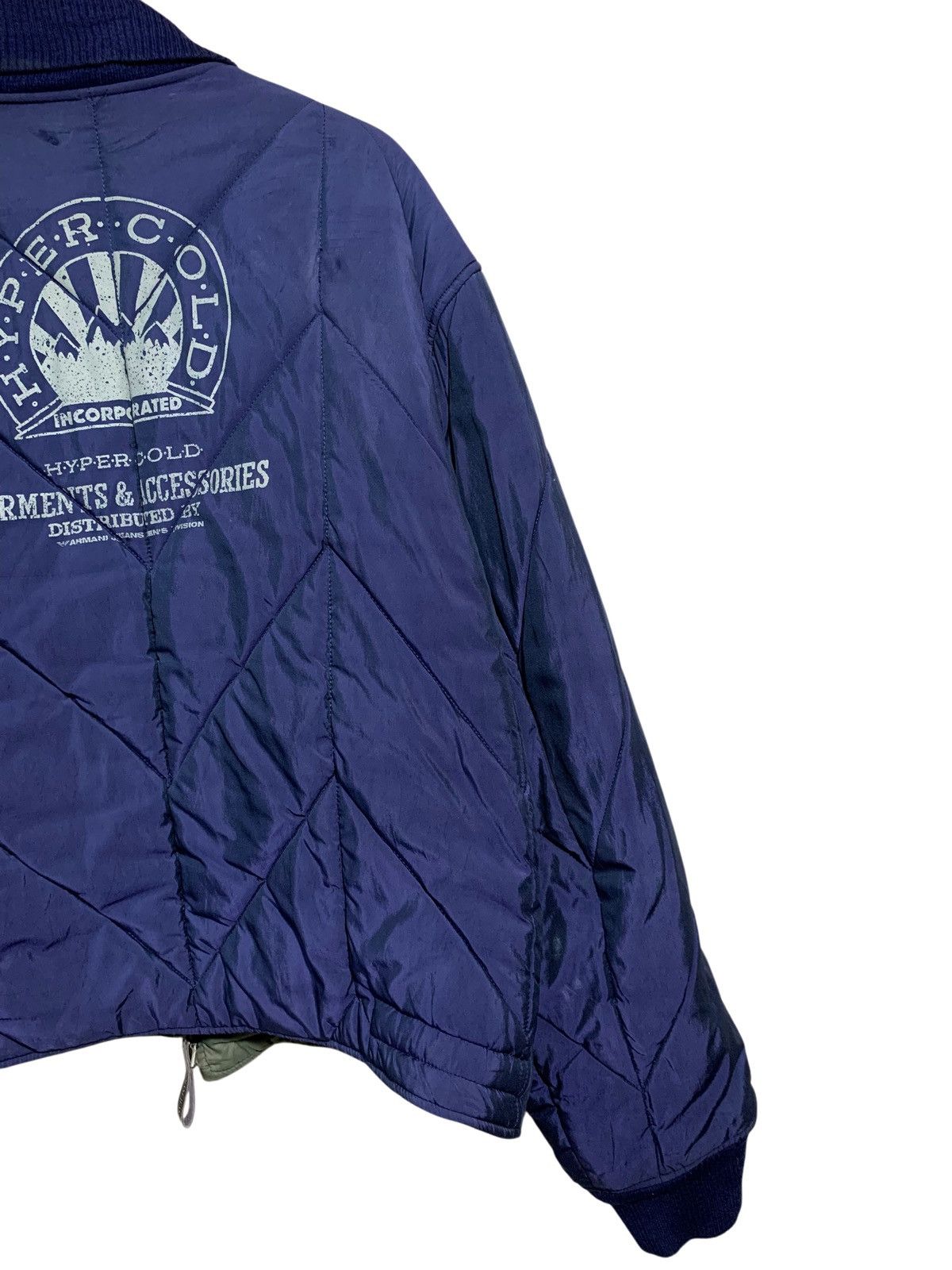 Armani 🔥VTG ARMANI JEANS QUILTED BOMBER JACKETS BLUE Size US L / EU 52-54 / 3 - 4 Thumbnail