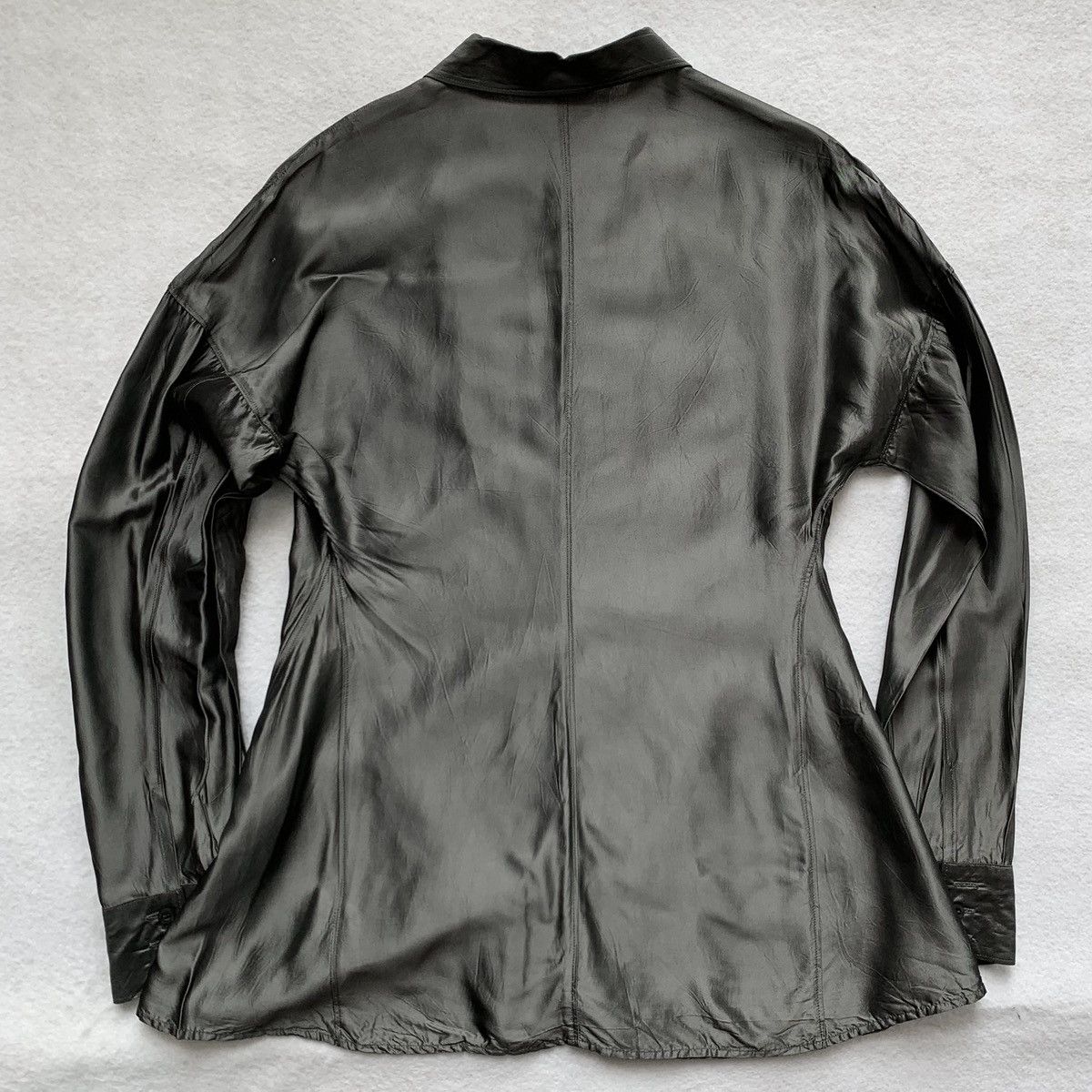 Gianfranco Ferre 1990s Gianfranco Ferre Metallic Satin Shirt Size S / US 4 / IT 40 - 10 Thumbnail