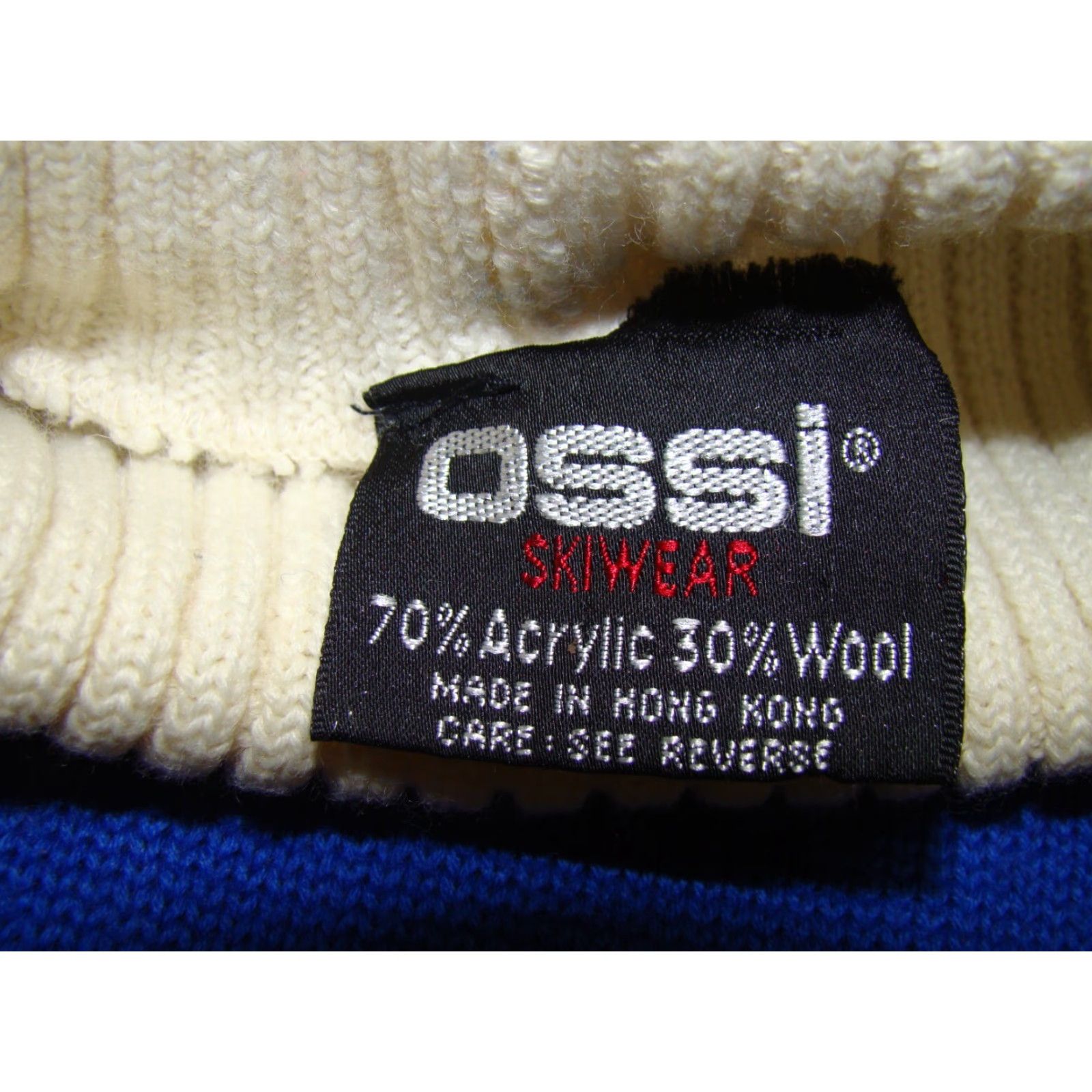 Vintage VINTAGE Ossi Skiwear Womens L White Blue Purple Wool Blend Turtleneck Ski Sweater Size L / US 10 / IT 46 - 5 Thumbnail