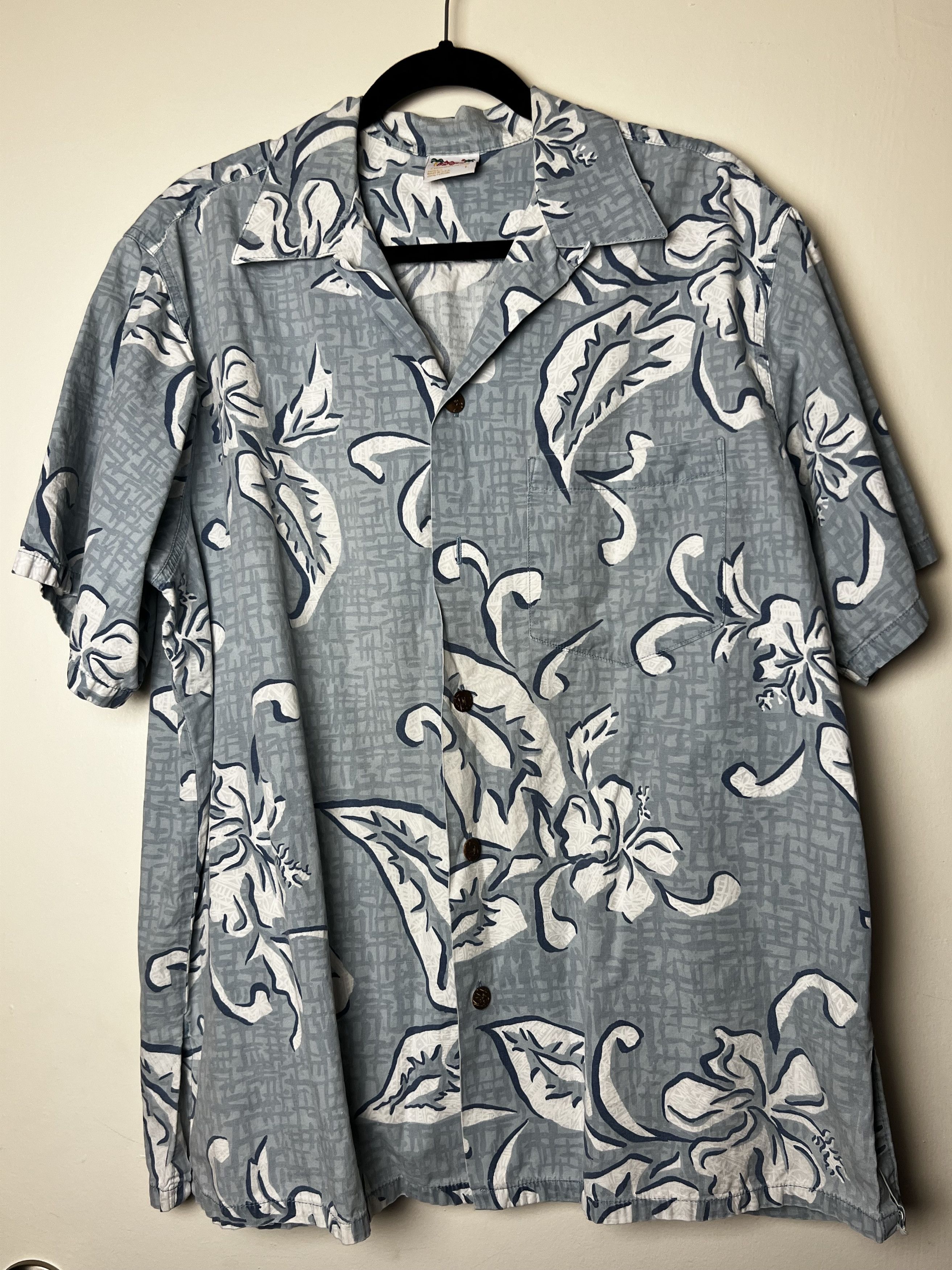 Vintage Vntg 80s Hawaiian Aloha Shirt: Barefoot in Paradise Hibiscus Size US L / EU 52-54 / 3 - 2 Thumbnail
