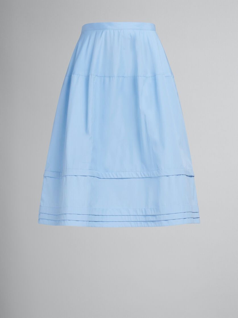 Marni oc11z0525 Poplin Flared Midi Skirt in Light Blue Size 27" / US 4 / IT 40 - 1 Thumbnail