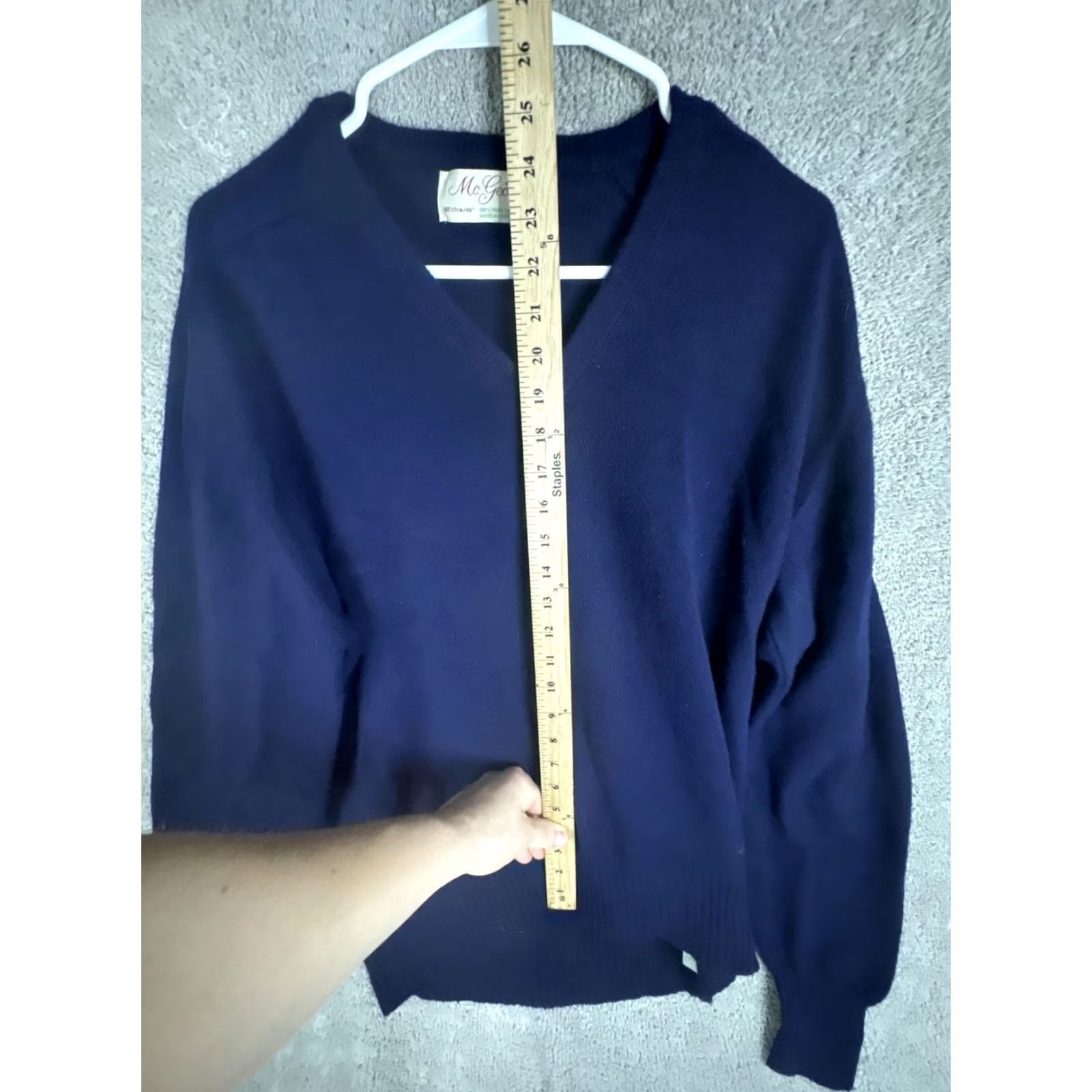 Vintage VINTAGE McGeorge Sweater Mens XL Navy Blue V Neck 100% Lambswool Made In Scotland Mens XL Knit Pullover Wool Solid Navy Blue Size US XL / EU 56 / 4 - 7 Thumbnail