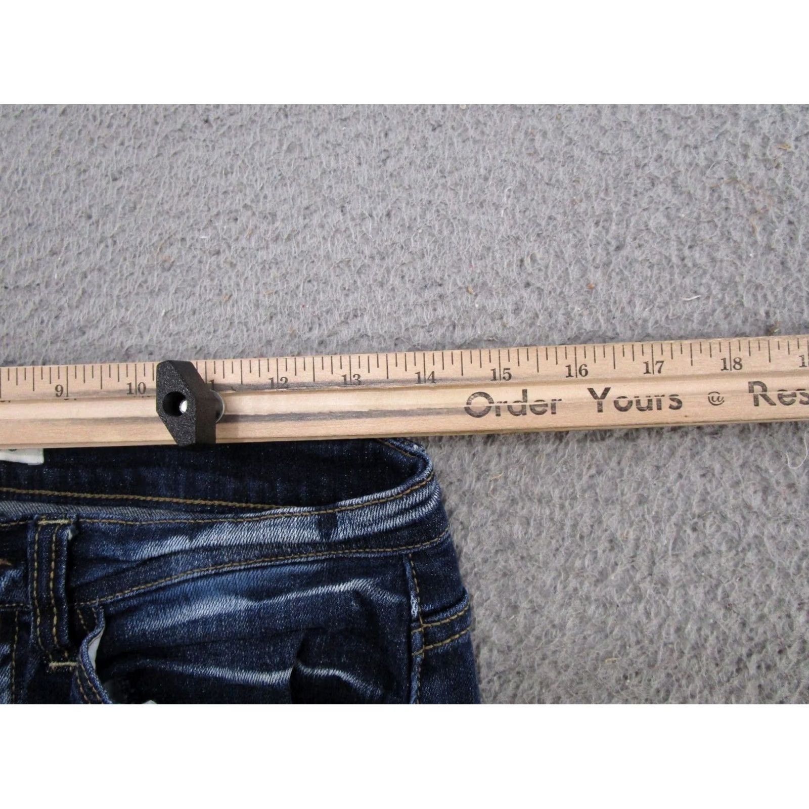 Vintage Kancan Womens Blue Distressed Denim Dark Wash Stretch Skinny Jeans Size 27 Size 27" / US 4 / IT 40 - 6 Thumbnail