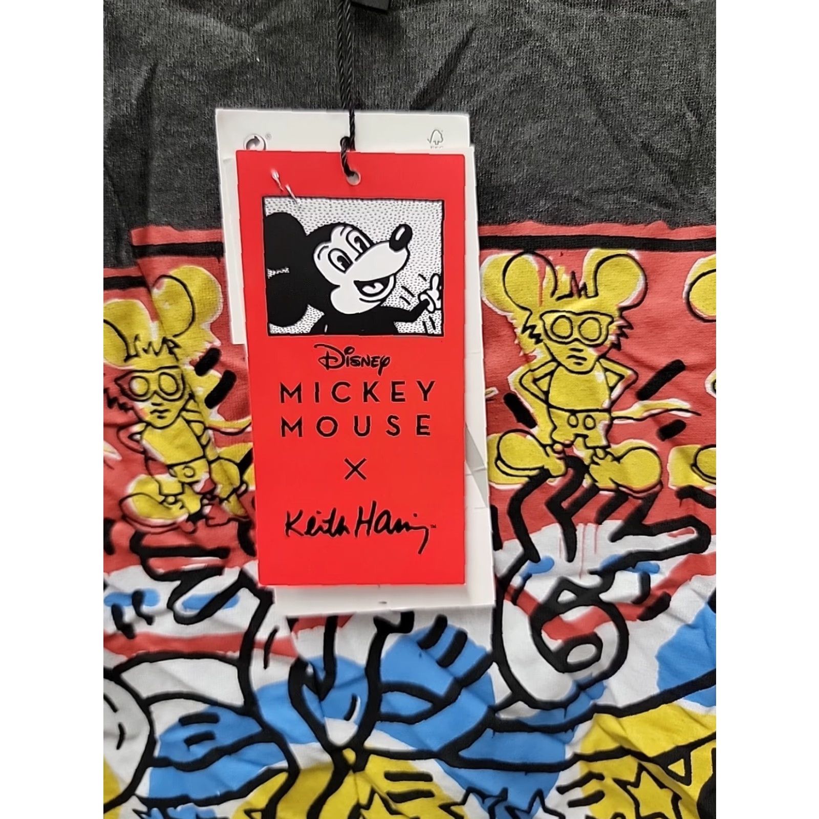 Zara ZARA Disney X Keith Haring T Shirt Womens Size Small Gray Mickey Mouse Tee Size S / US 4 / IT 40 - 6 Thumbnail