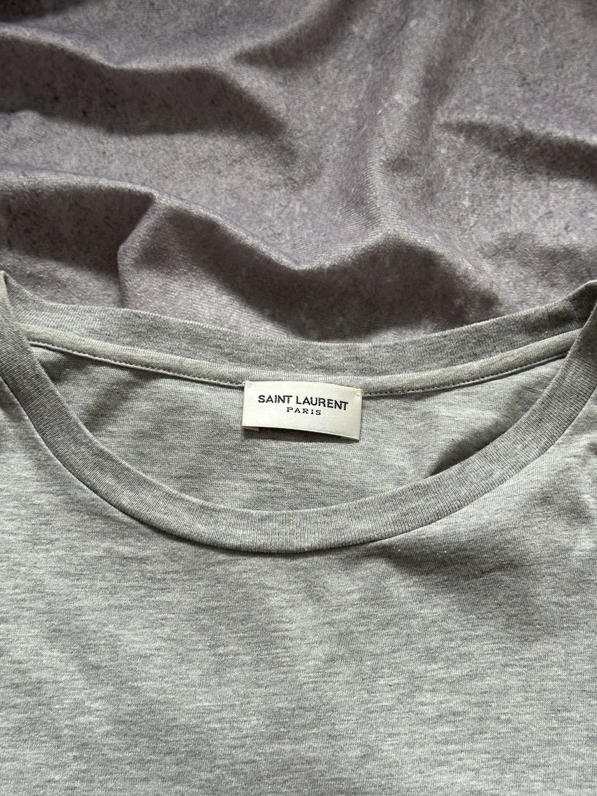 Saint Laurent Paris Saint Laurent Paris Men's Gray Logo T-Shirt Size Small Size US S / EU 44-46 / 1 - 7 Thumbnail