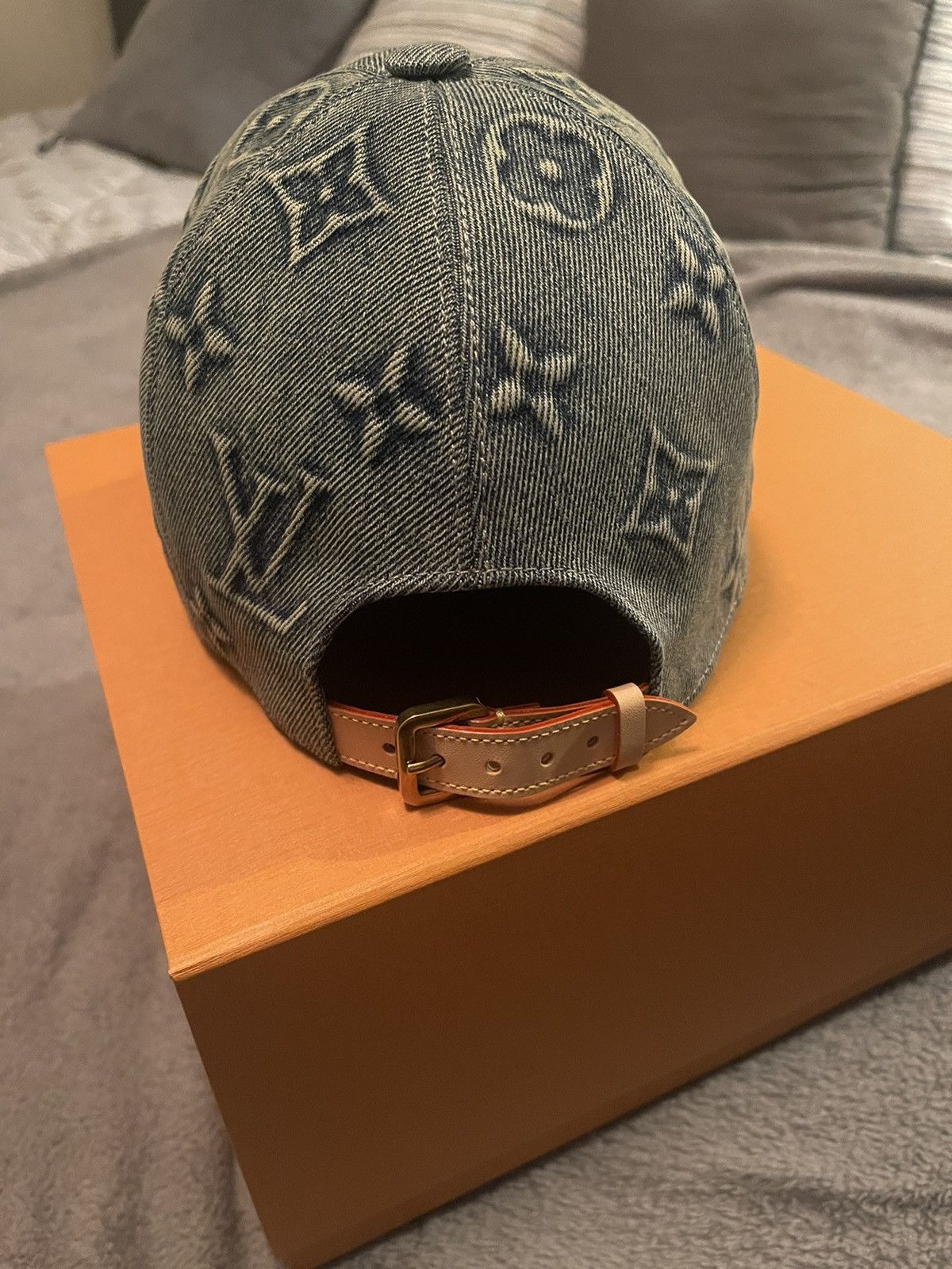 1年通して大活躍☆Louis Vuitton☆Monogram Washed Denim Cap Louis Vuitton Monogram Washed Denim Cap Blue Denim Men's