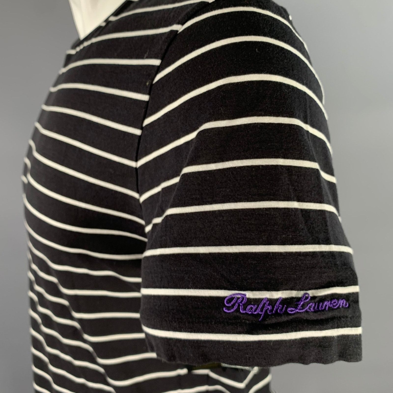 Ralph Lauren RALPH LAUREN M Navy White Stripe Cotton Crew-Neck T-shirt Size US M / EU 48-50 / 2 - 2 Thumbnail