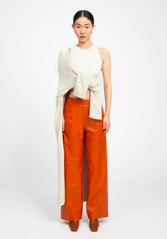 image of Aeron Chroma Leather Pants in Brick, Women's (Size 27)