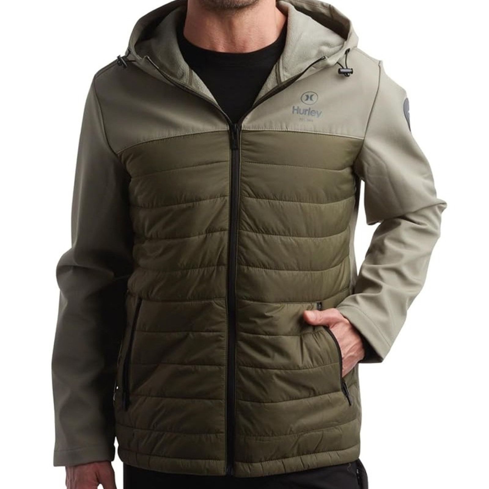 Hurley NEW HURLEY Olive Green Softshell Windproof Puff Jacket Coat Size US M / EU 48-50 / 2 - 12 Thumbnail