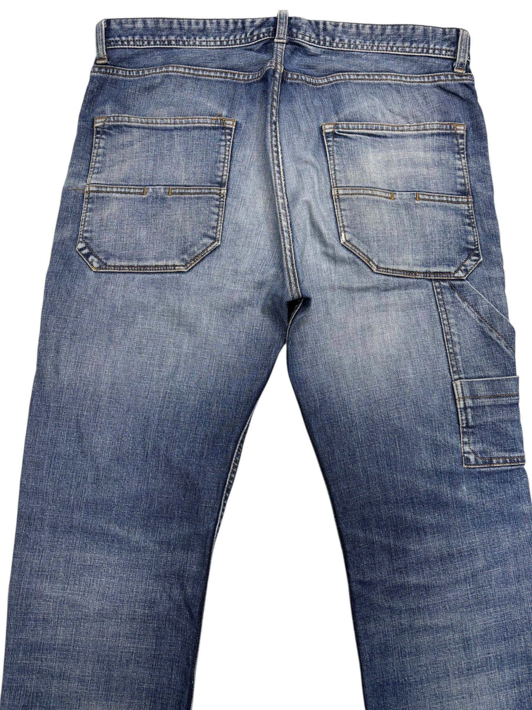 Avirex 🔥AVIREX TYPE BLUE WORKWEAR DISTRESSED DENIM JEANS Size US 35 - 7 Thumbnail