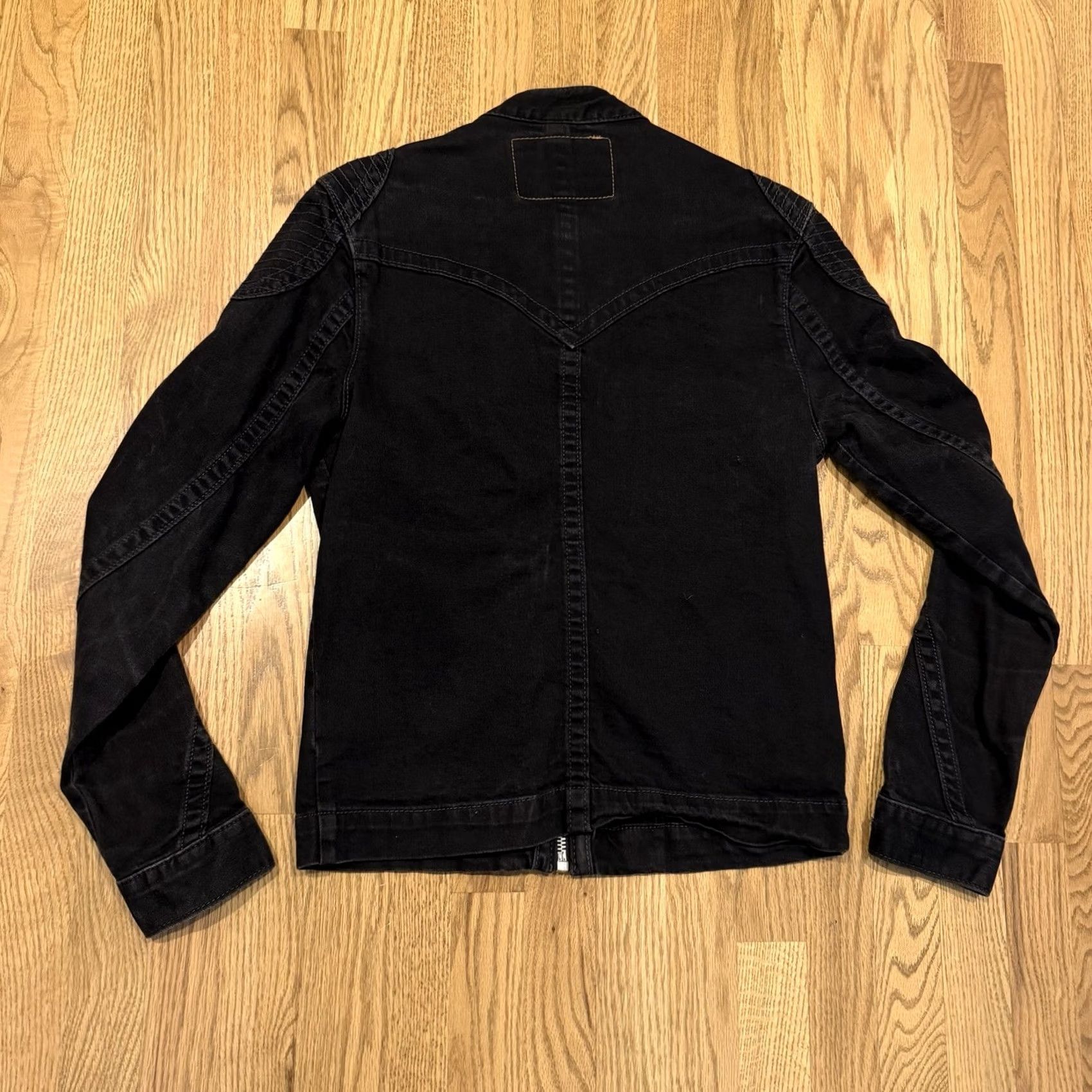True Religion VINTAGE True Religion Moto Jacket Mens S Black Denim Motorcycle Biker Zip Pockets Size US S / EU 44-46 / 1 - 2 Thumbnail