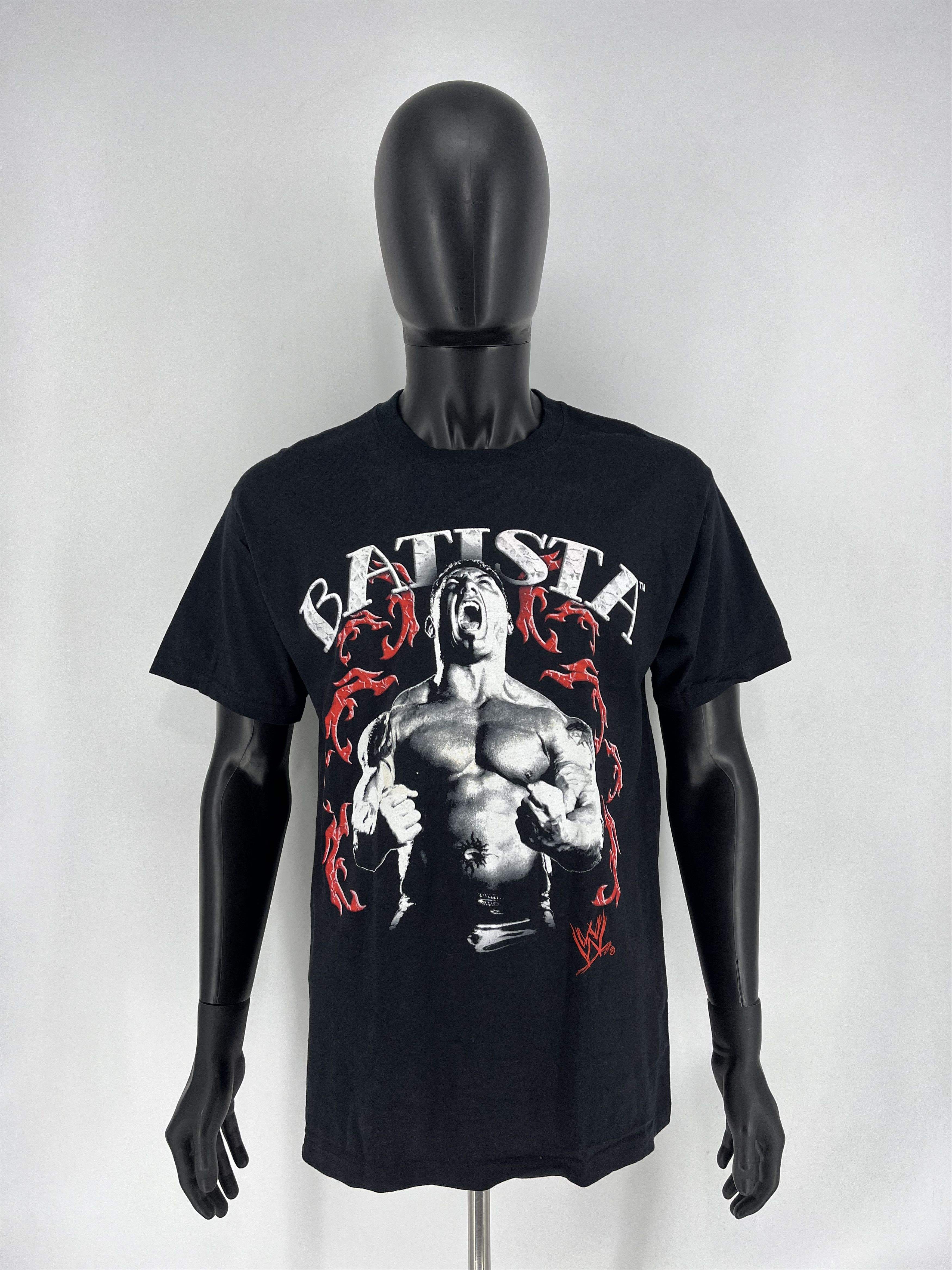 WWE × WWF Vintage WWE DAVID BATISTA SIGNATURE 2007 Wresting Tshirt Size US L / EU 52-54 / 3 - 2 Thumbnail