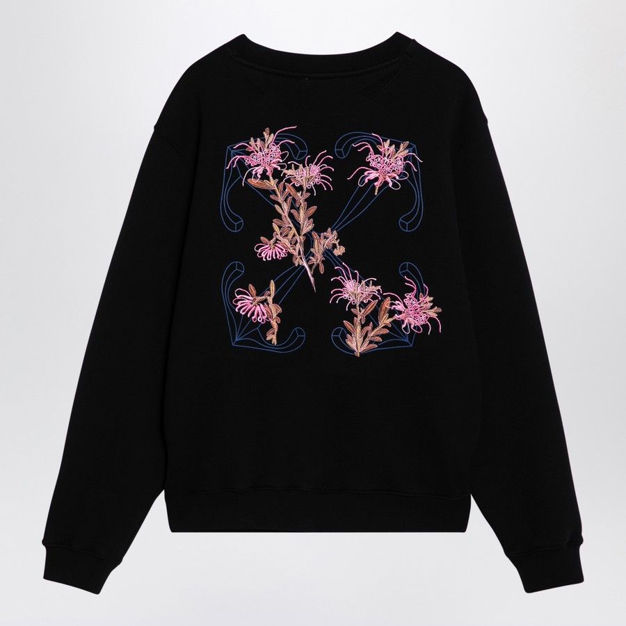 Off-White o1d2blof0924 Cotton Sweatshirt With Logo Embroidery in Black Size XS / US 0-2 / IT 36-38 - 2 Thumbnail