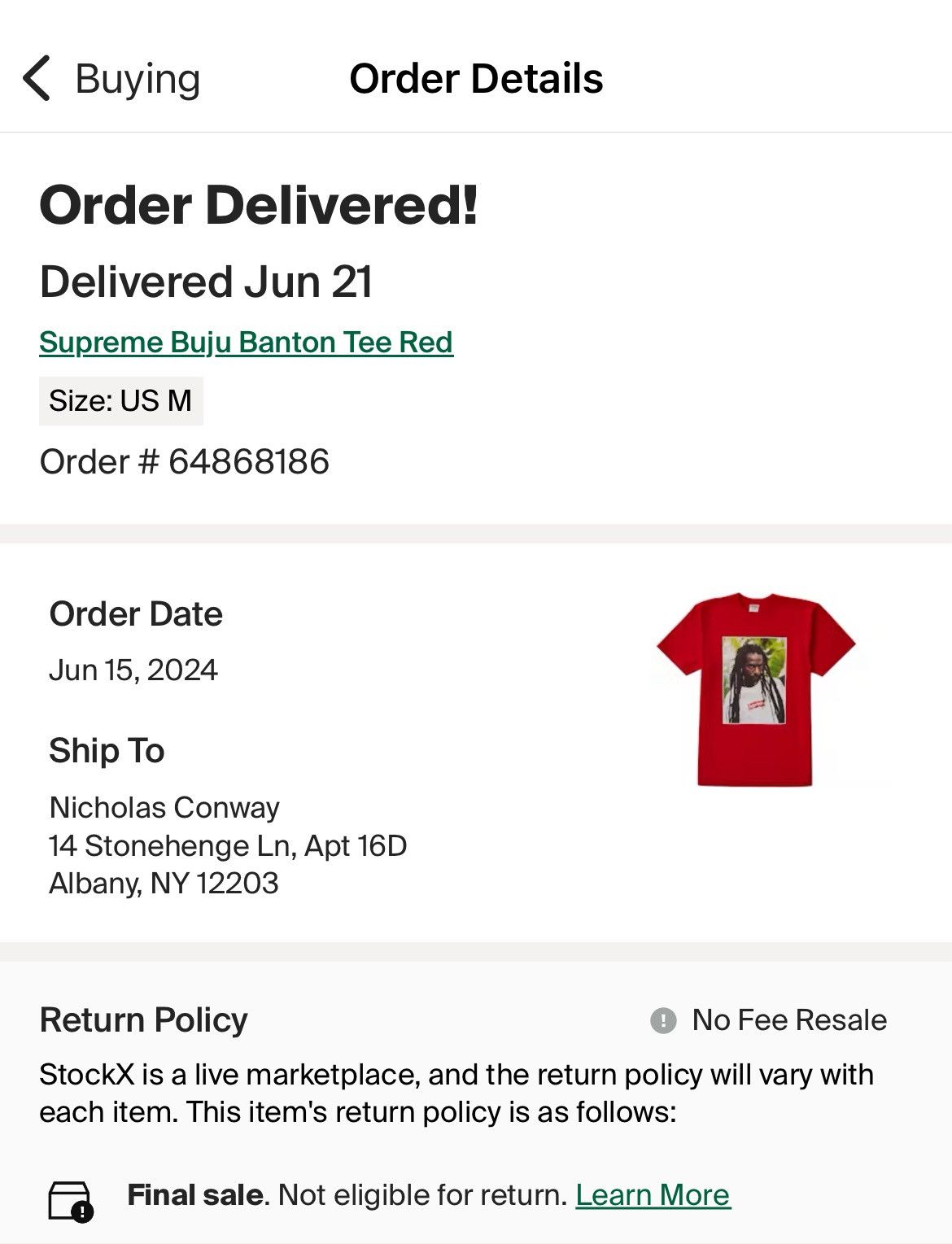 Supreme Buju Banton Supreme Picture tee red medium Size US M / EU 48-50 / 2 - 3 Thumbnail