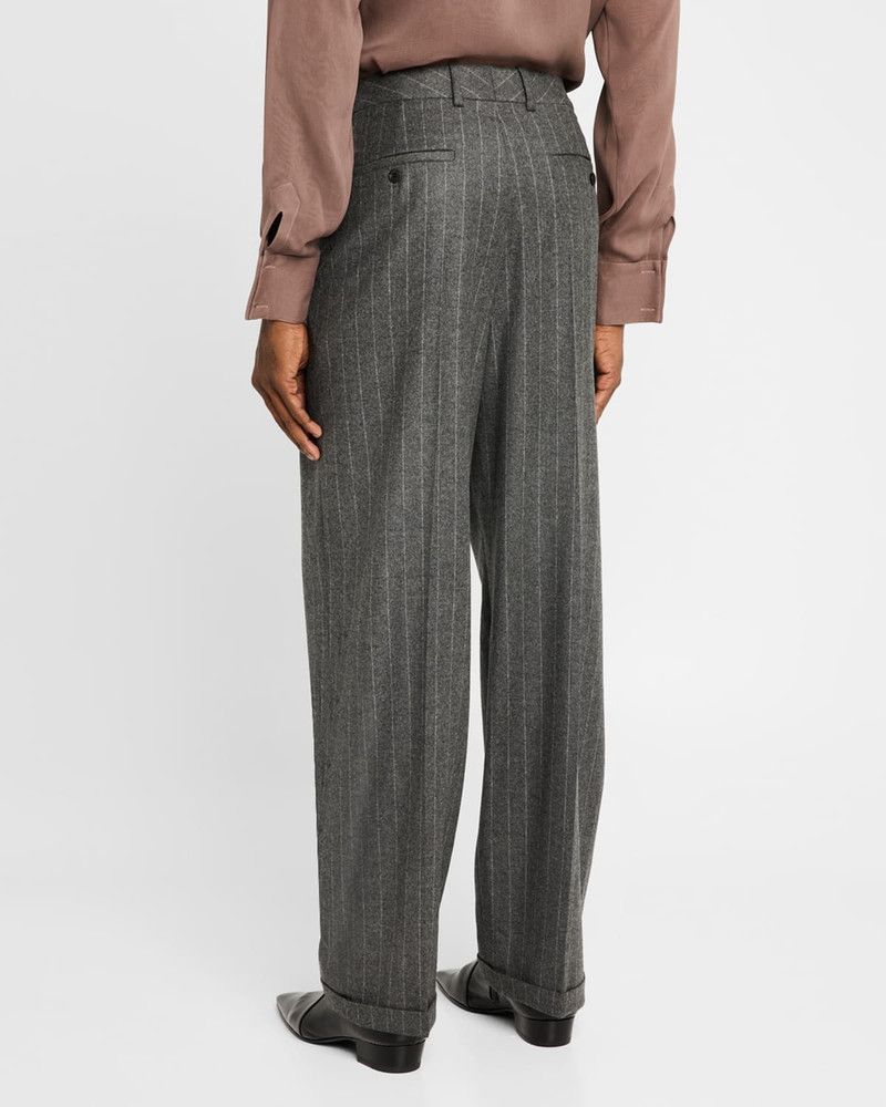 Saint Laurent Paris oc11z0126 796137 90'S Pants in Striped Wool and Cashmere Size US 32 / EU 48 - 3 Thumbnail