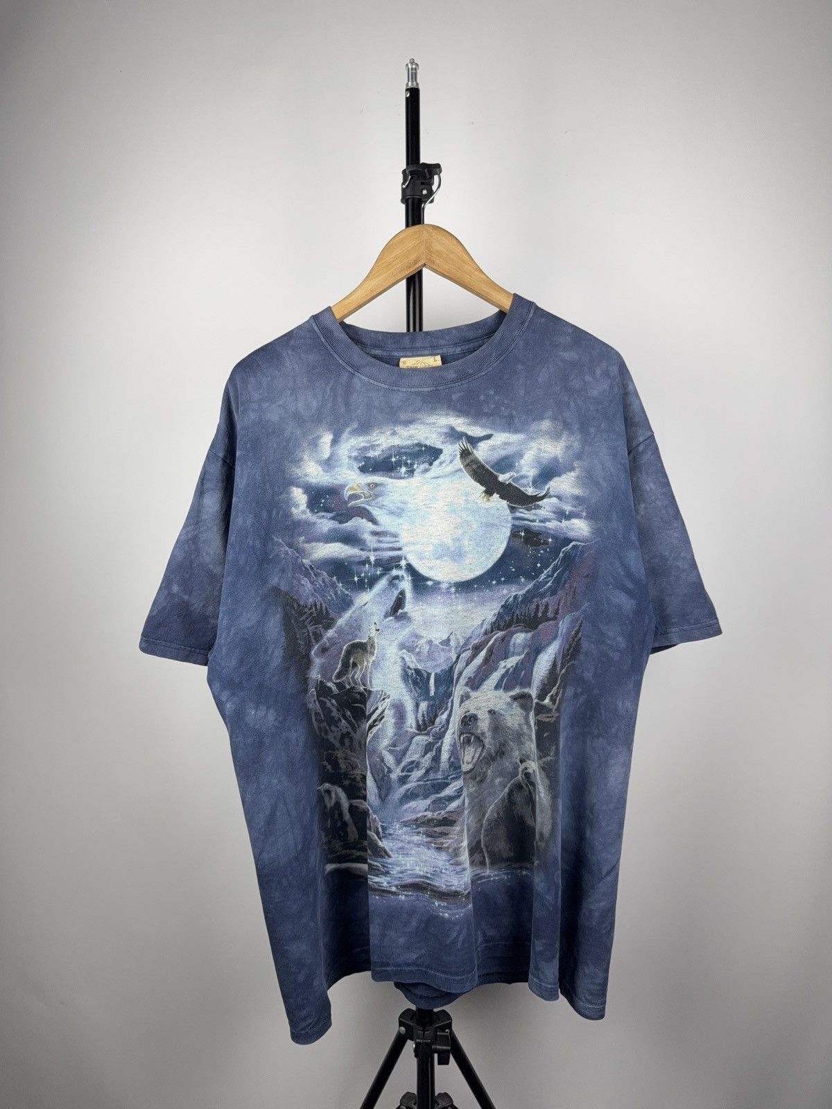 The Mountain × Vintage Vintage 90s Wolf Bear Eagle USA Animal Mountain T-Shirt Size US L / EU 52-54 / 3 - 1 Thumbnail