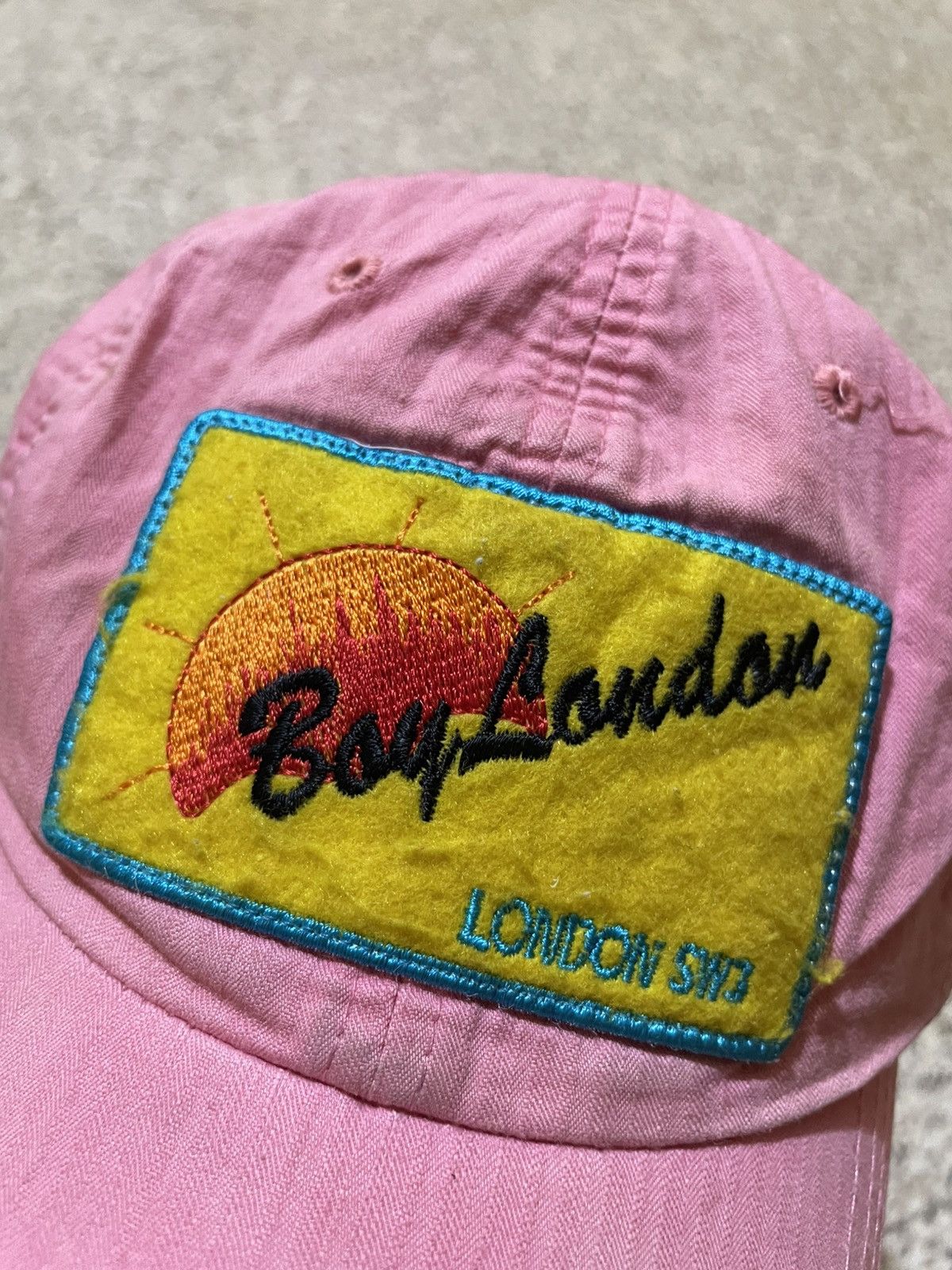 Boy London Vintage 90s Boy London "Sun & Logo" Pink Strapback Hat Size ONE SIZE - 2 Thumbnail
