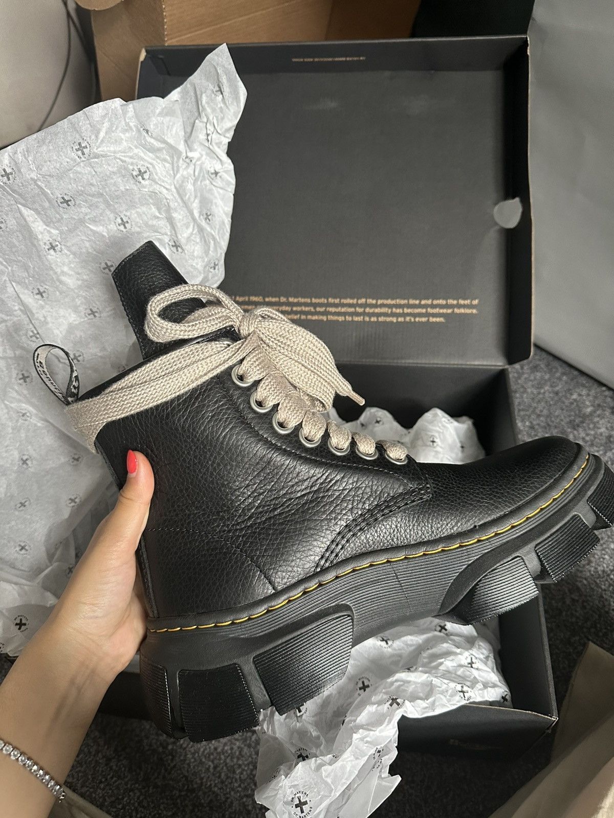 Dr. Martens × Rick Owens Brand New Dr. Martens x Rick Owens 1460 Black Boots Size US 9 / EU 42 - 8 Thumbnail