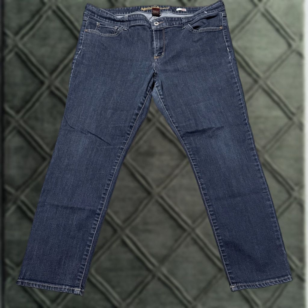 Vintage Arizona Jeans Jeans Women Blue 5-Pocket Stretch Pockets Zip Fly - 17 Short Denim Skinny City 90s Womens Size 38" / US 16 / IT 52 - 1 Thumbnail