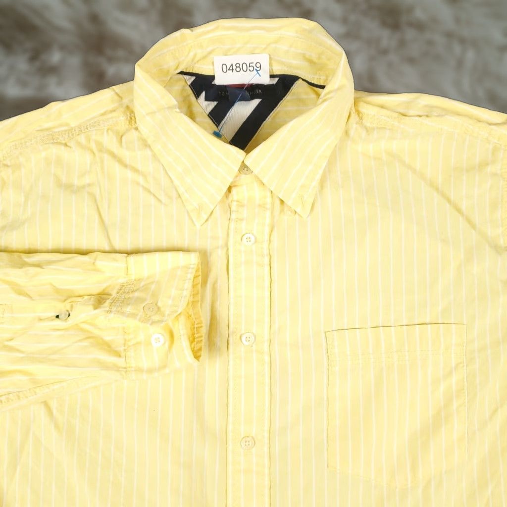 Tommy Hilfiger Tommy Hilfiger Yellow Striped Button-Up Shirt Mens XL Long Sleeve Casual Classic Size US XL / EU 56 / 4 - 1 Thumbnail