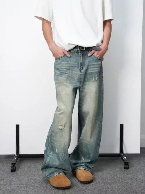 Japanese Brand × Jean Blue street casual retro straight jeans y2k Size US 32 / EU 48 - 3 Thumbnail