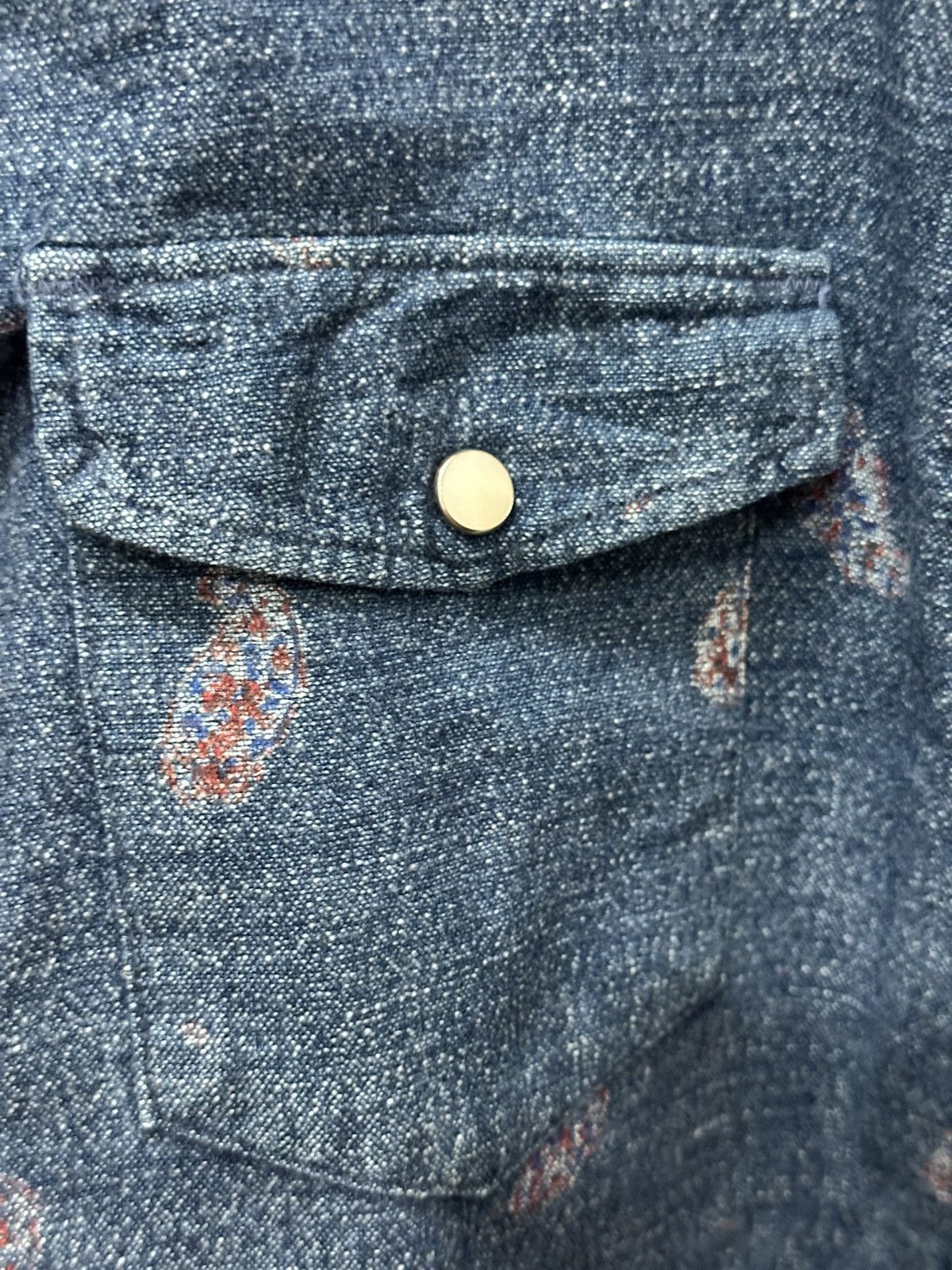 45rpm 45R/45RPM☆Indigo Dyed Paisley L/S Western Snap Button Size US M / EU 48-50 / 2 - 7 Thumbnail