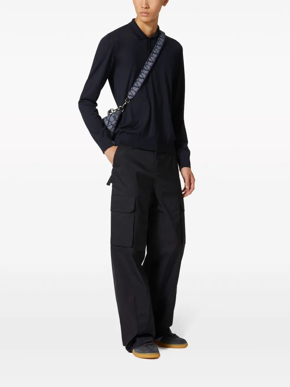 Valentino o1y0525 Logo Polo Shirt in Midnight Blue Size US L / EU 52-54 / 3 - 4 Thumbnail