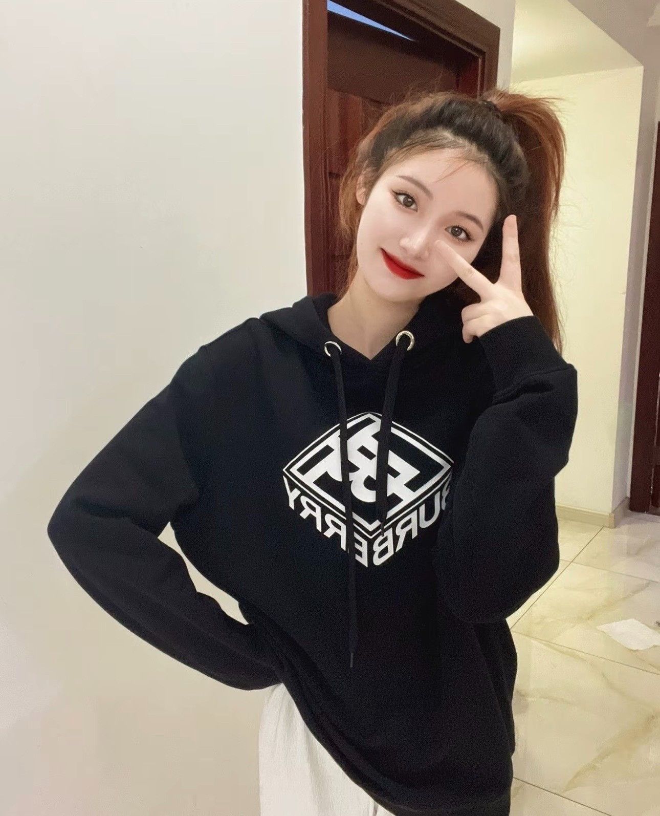 Burberry Burberry Black Diamond TB Logo Hoodie Size US XXS / EU 40 - 6 Thumbnail