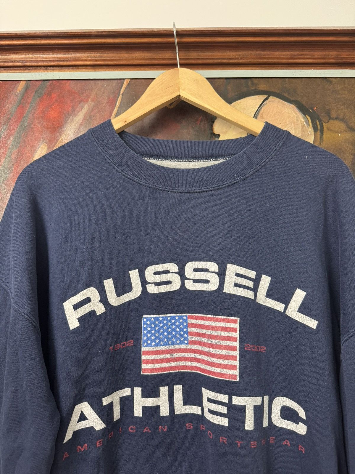 Russell Athletic Crazy Vintage Essential Russell USA Flag Casual Sweatshirt Size US L / EU 52-54 / 3 - 2 Thumbnail