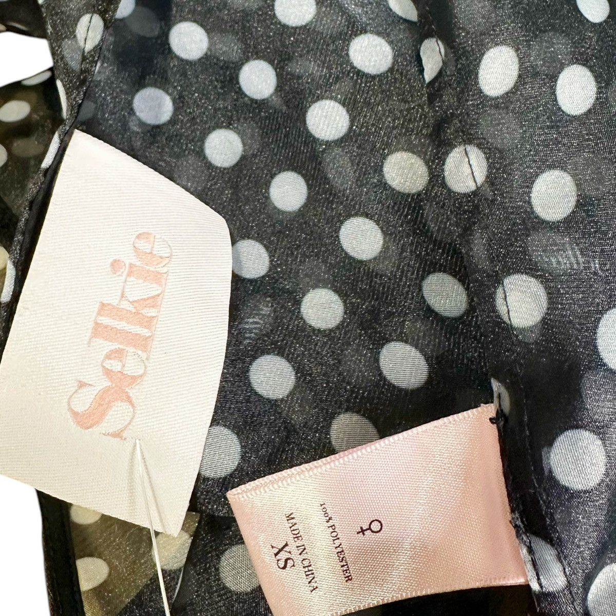 Selkie NEW SELKIE Cloud 9 Organza Wrap Blouse, Black Spot, XS Size XS / US 0-2 / IT 36-38 - 9 Thumbnail
