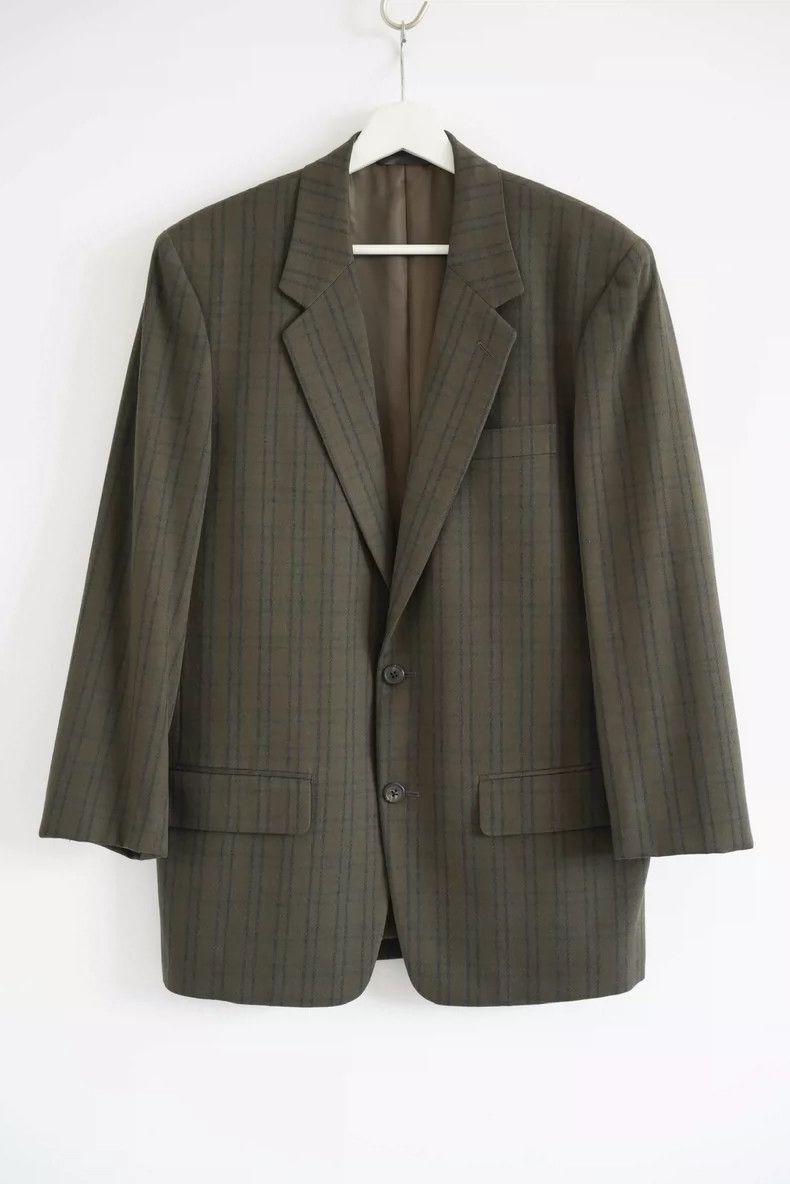 Yohji Yamamoto Yohji Yamamoto size s 80s Olive Green Retro Plaid blazer 2 Size 38S - 1 Thumbnail