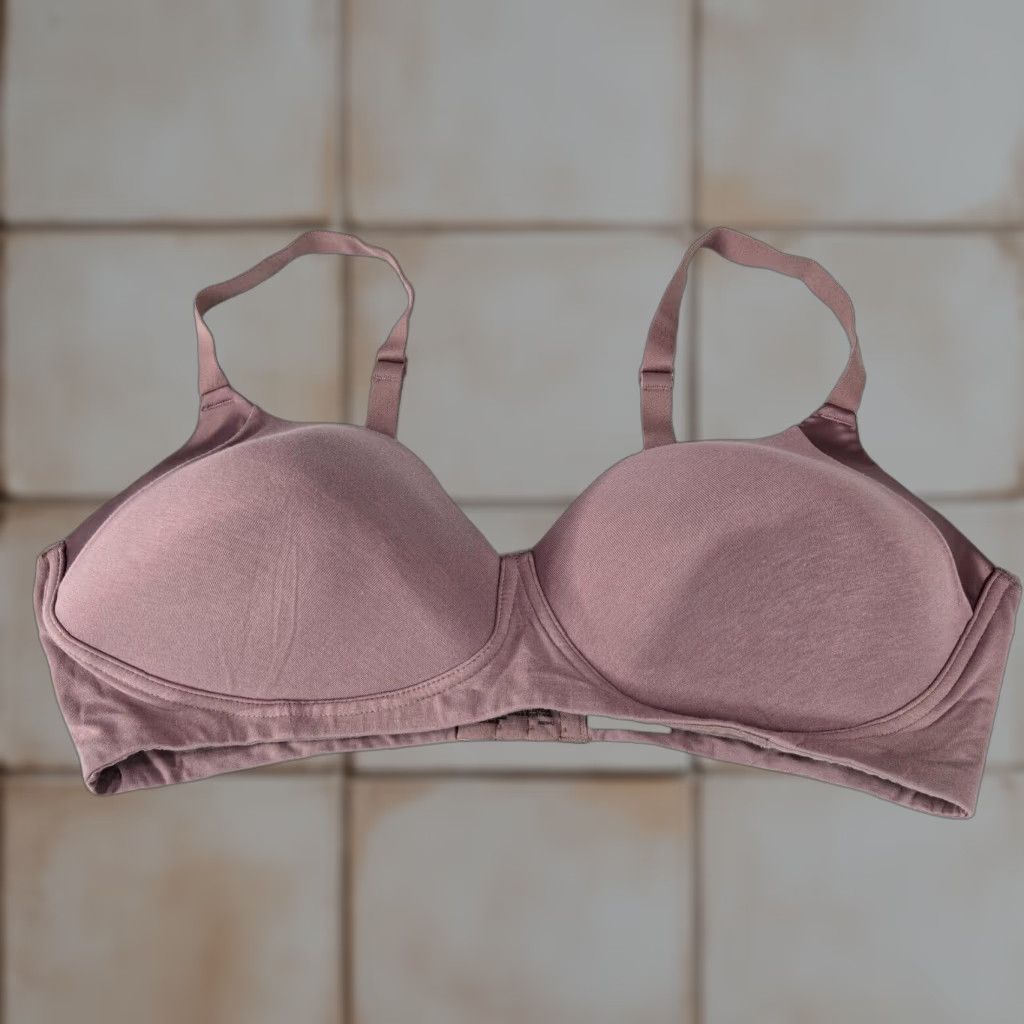 Vintage Bali Women Bra 42D Purple Wireless Lightly Lined Bralette Adjustable Straps