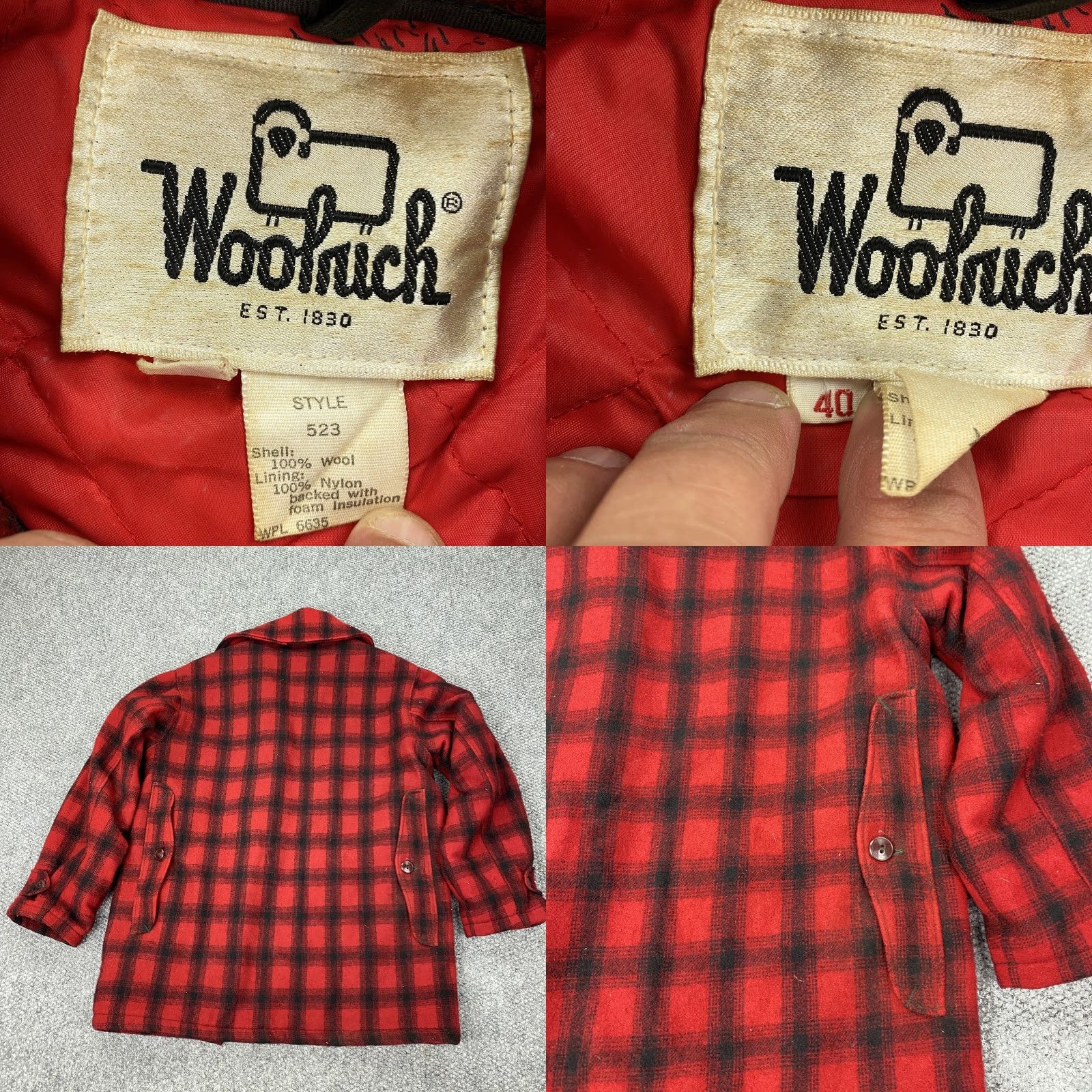 Vintage VINTAGE Woolrich Men's Jacket 40 Outdoor Hunting Quilted Lined Plaid Wool 80s Size US XXS / EU 40 - 8 Thumbnail