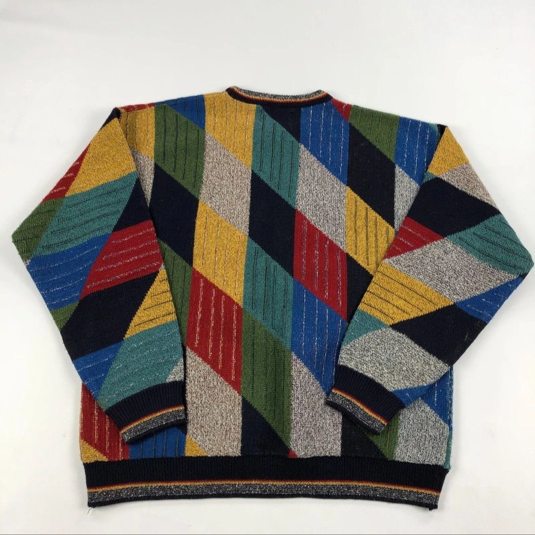 Le TIGRE Vintage 90s rainbow geometric pattern sweater Size US L / EU 52-54 / 3 - 2 Thumbnail