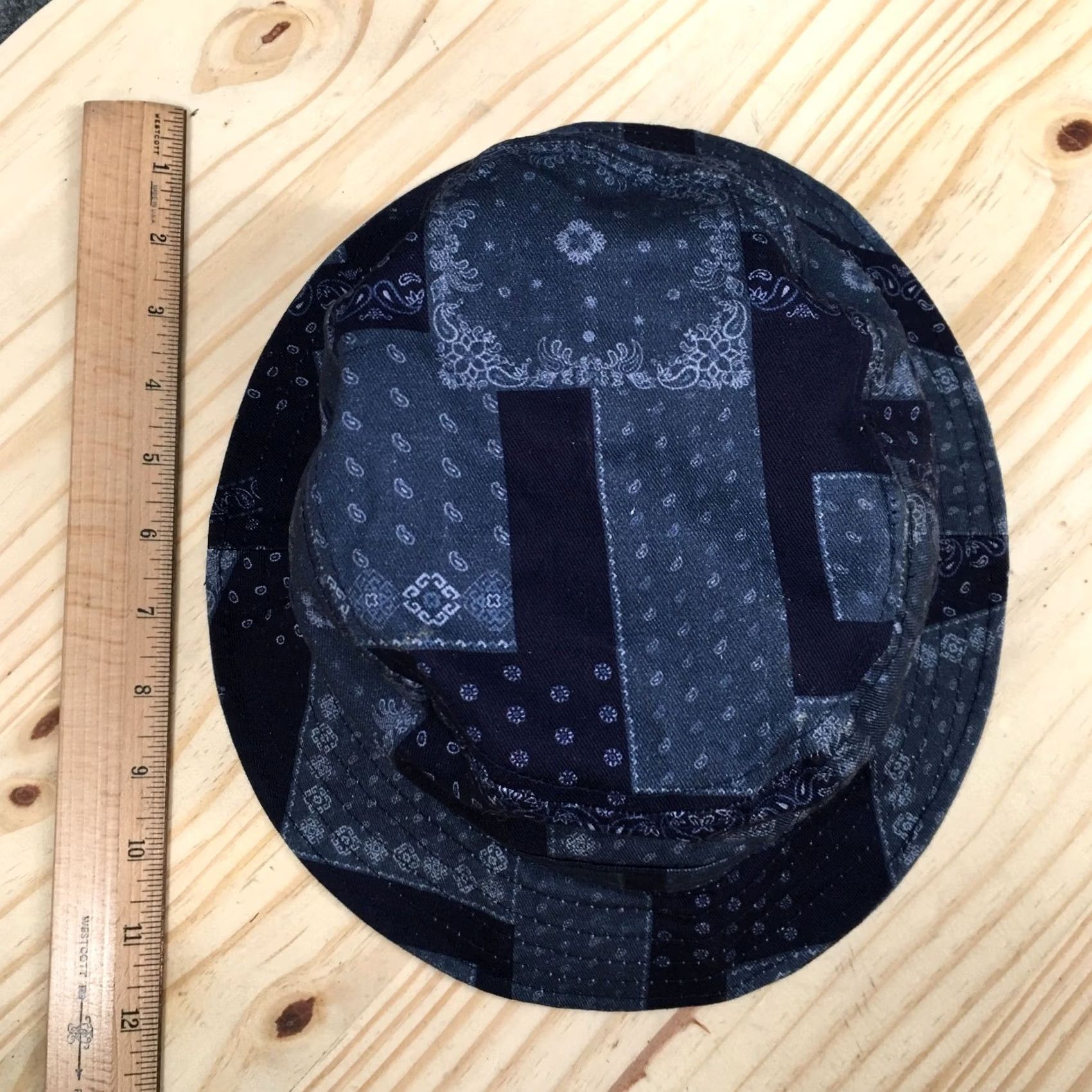 Aeropostale Aeropostale Bucket Hat One Size Fits All Blue Paisley Cotton Fitted Unisex Size ONE SIZE - 3 Thumbnail
