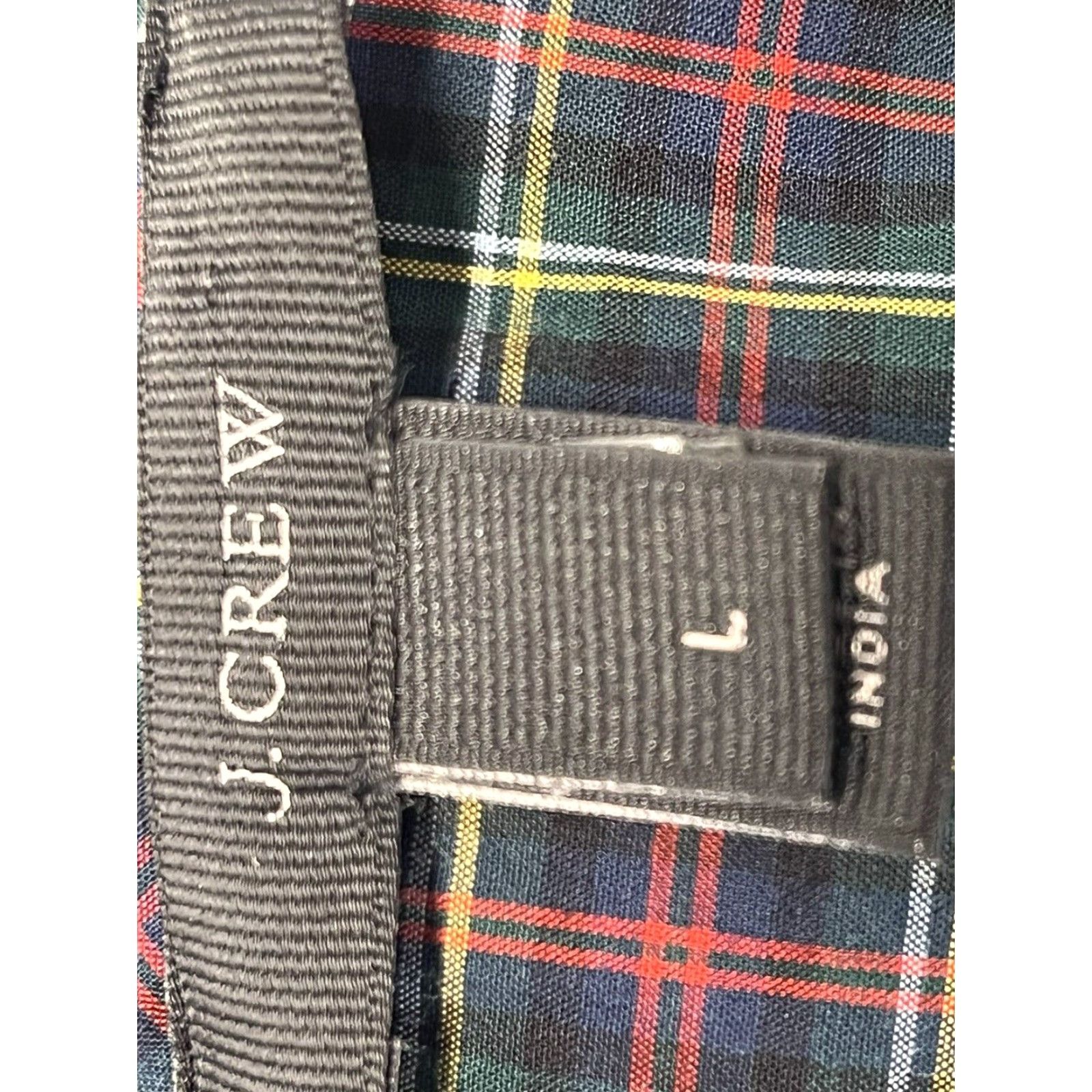 J.Crew J. Crew Women's Plaid Peasant Blouse Multicolor Large Gold Embroidery Size L / US 10 / IT 46 - 6 Thumbnail
