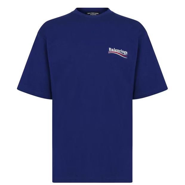 image of Balenciaga O1G2R1Mq0324 T-Shirt In Blue, Men's (Size XL)