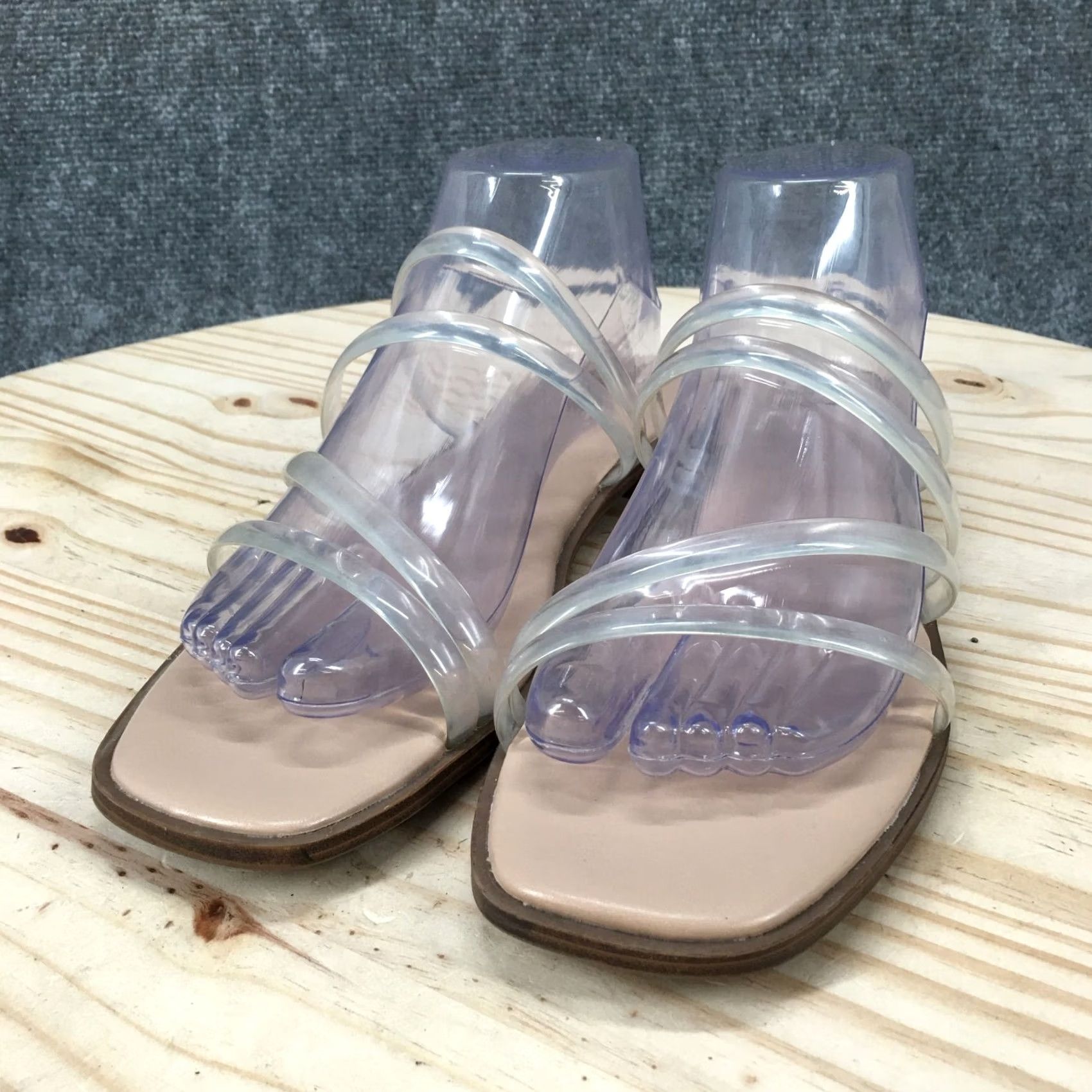 Vintage A New Day Sandals Womens 9 Strappy Slide Casual Flats Slip On Tan Open Toe Size US 9 / IT 39 - 6 Thumbnail