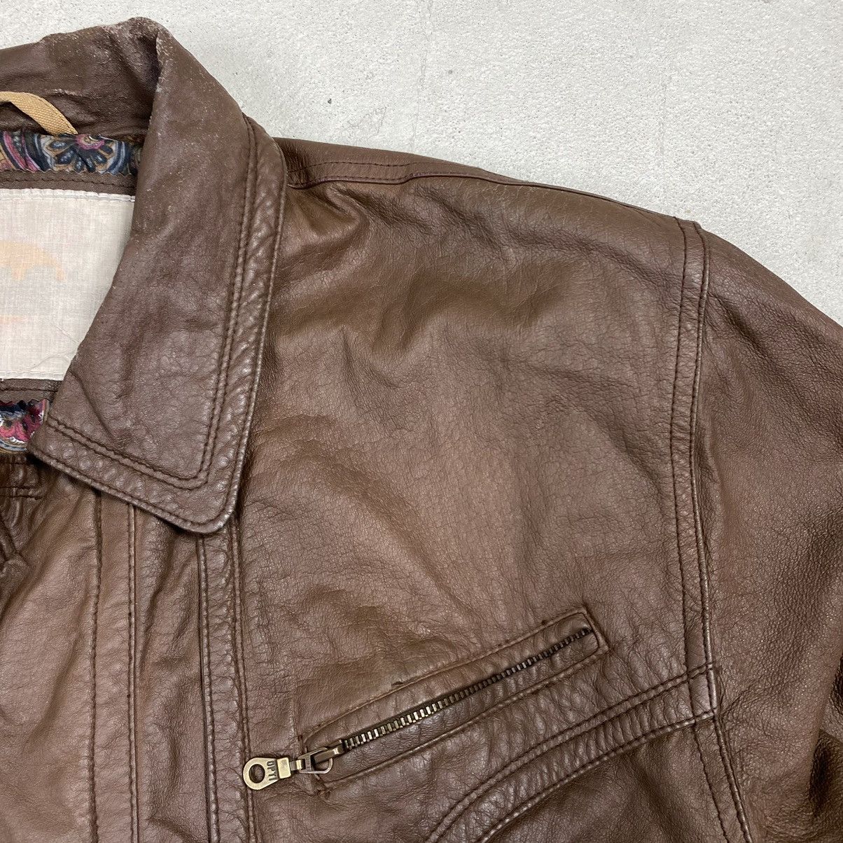 Vintage Real leather jacket vintage brown faded washed archive Size US L / EU 52-54 / 3 - 12 Thumbnail