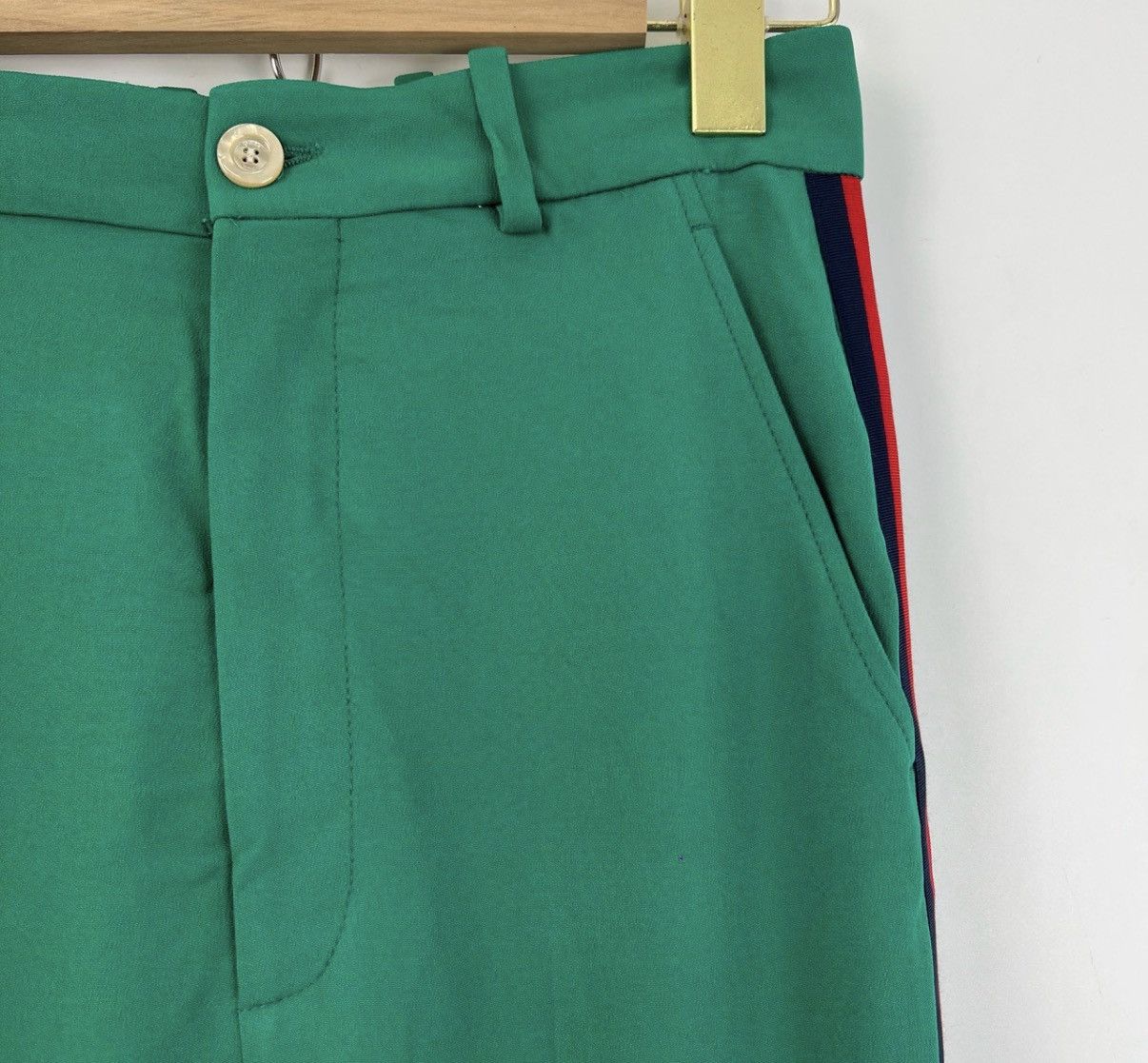 Gucci Gucci/Side Red & Green Stripe Wide-Leg Suit Pants K12 Size 26" / US 2 / IT 38 - 3 Thumbnail