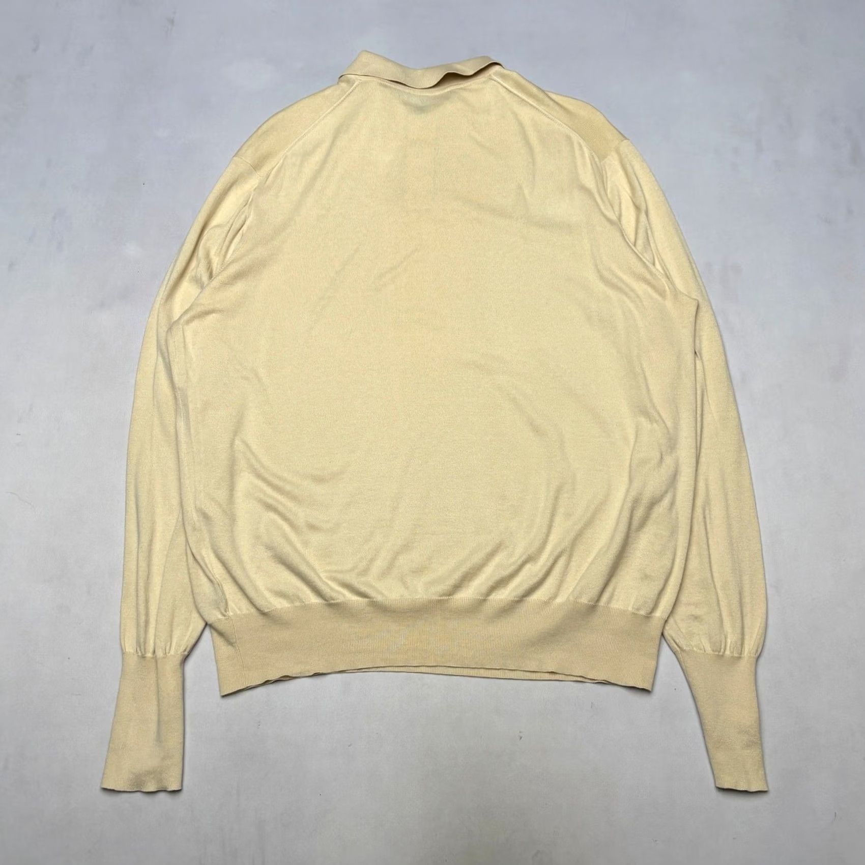 Loro Piana Loro Piana Polo Shirt Cotton Sweater Long Sleeve Men's 2XL Cream Quiet Luxury Size US XXL / EU 58 / 5 - 3 Thumbnail