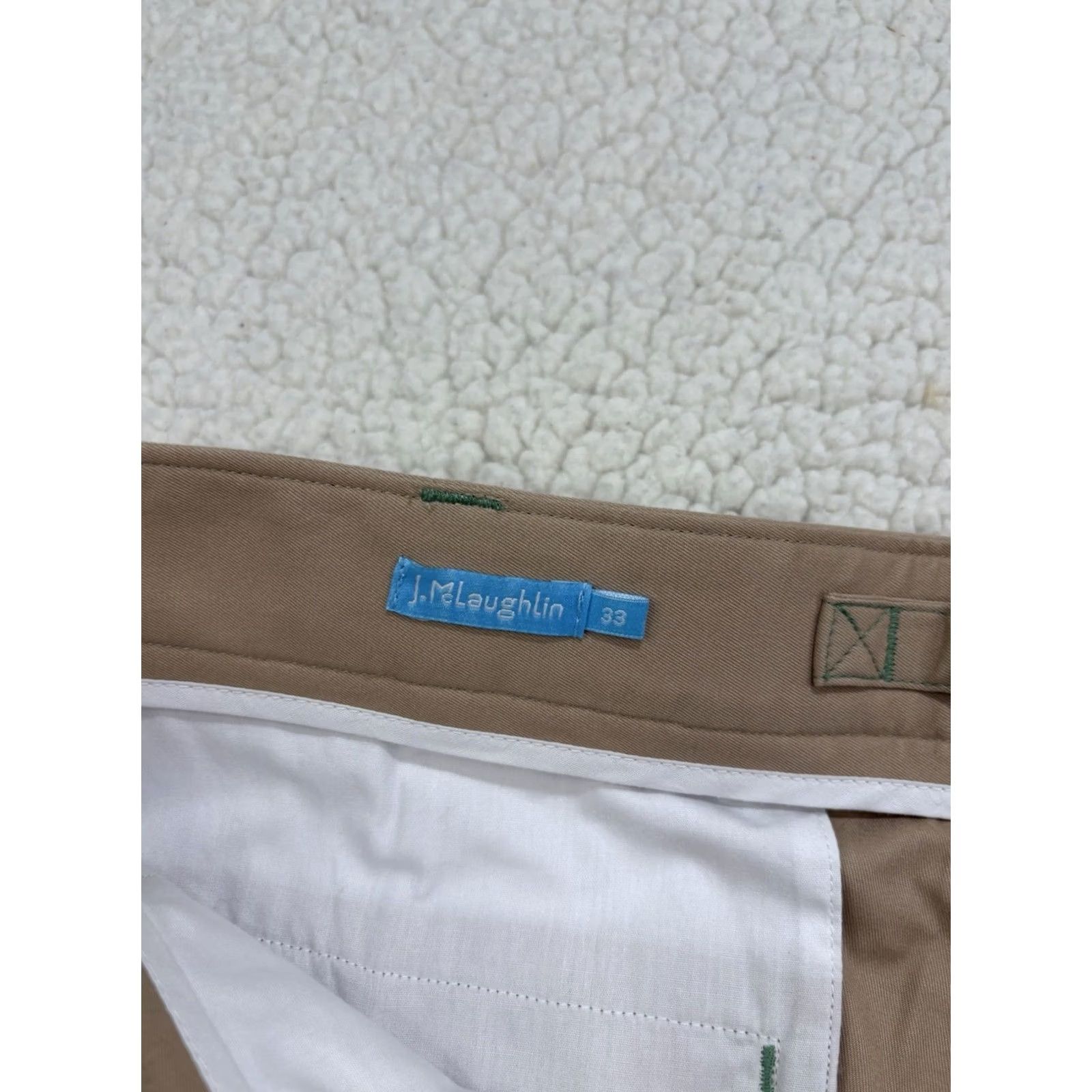 J.McLaughlin J. McLaughlin Men’s Chino Pants Flat Front Straight Leg Beige 33 Regular Inseam 29 Men Pants Size US 33 - 4 Thumbnail