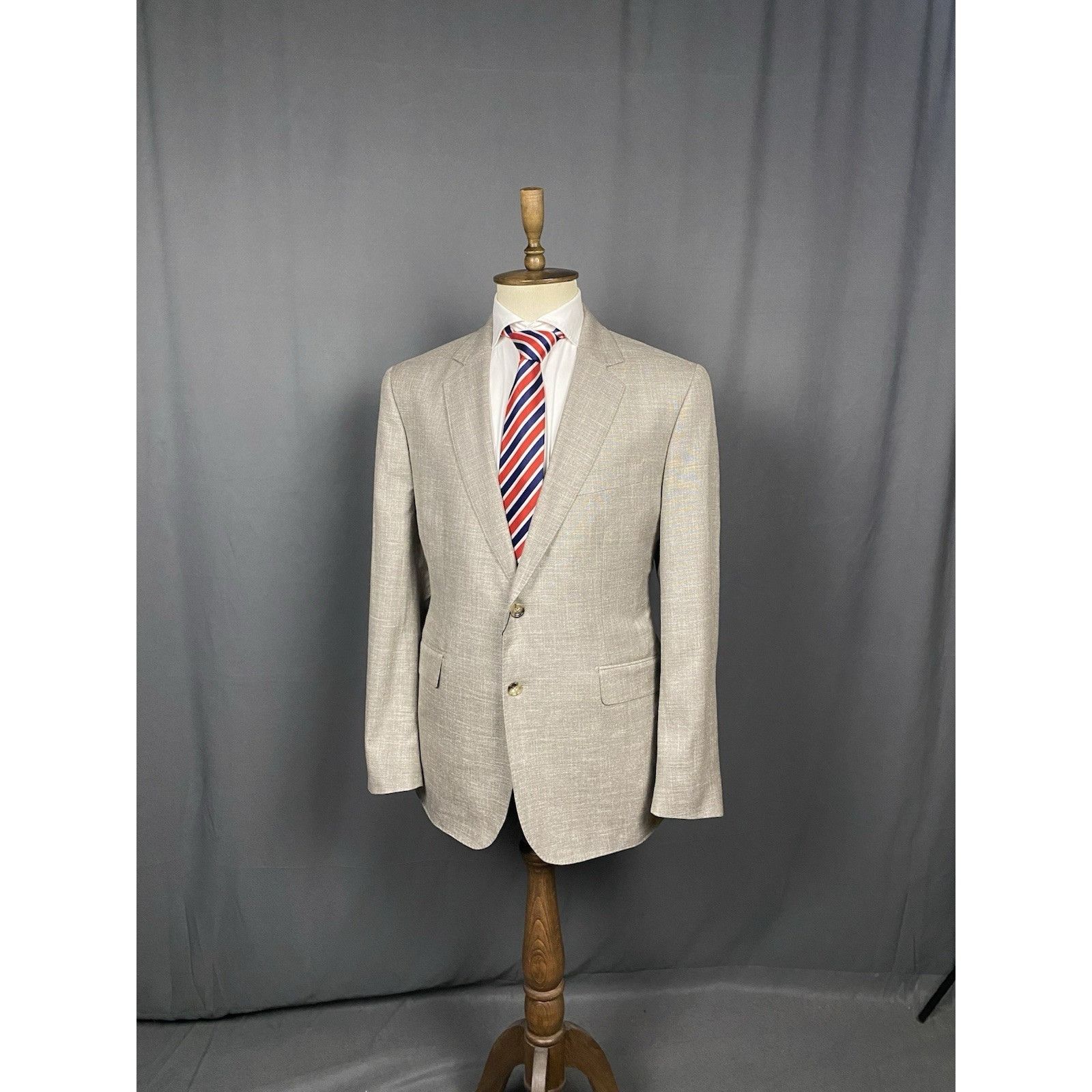 Hackett NWT GREAT Hackett Saville Row Taupe Beige Wool Silk Blazer J Size 46R - 2 Thumbnail