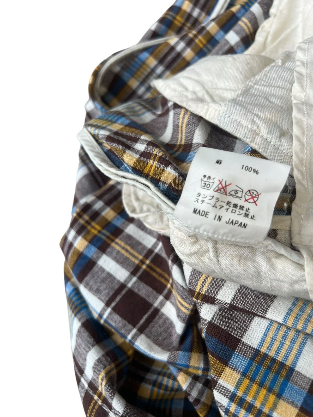 Waste(twice) Waste Twice Japan 100% Linen Checkered Trouser Pant Size US 34 / EU 50 - 24 Thumbnail