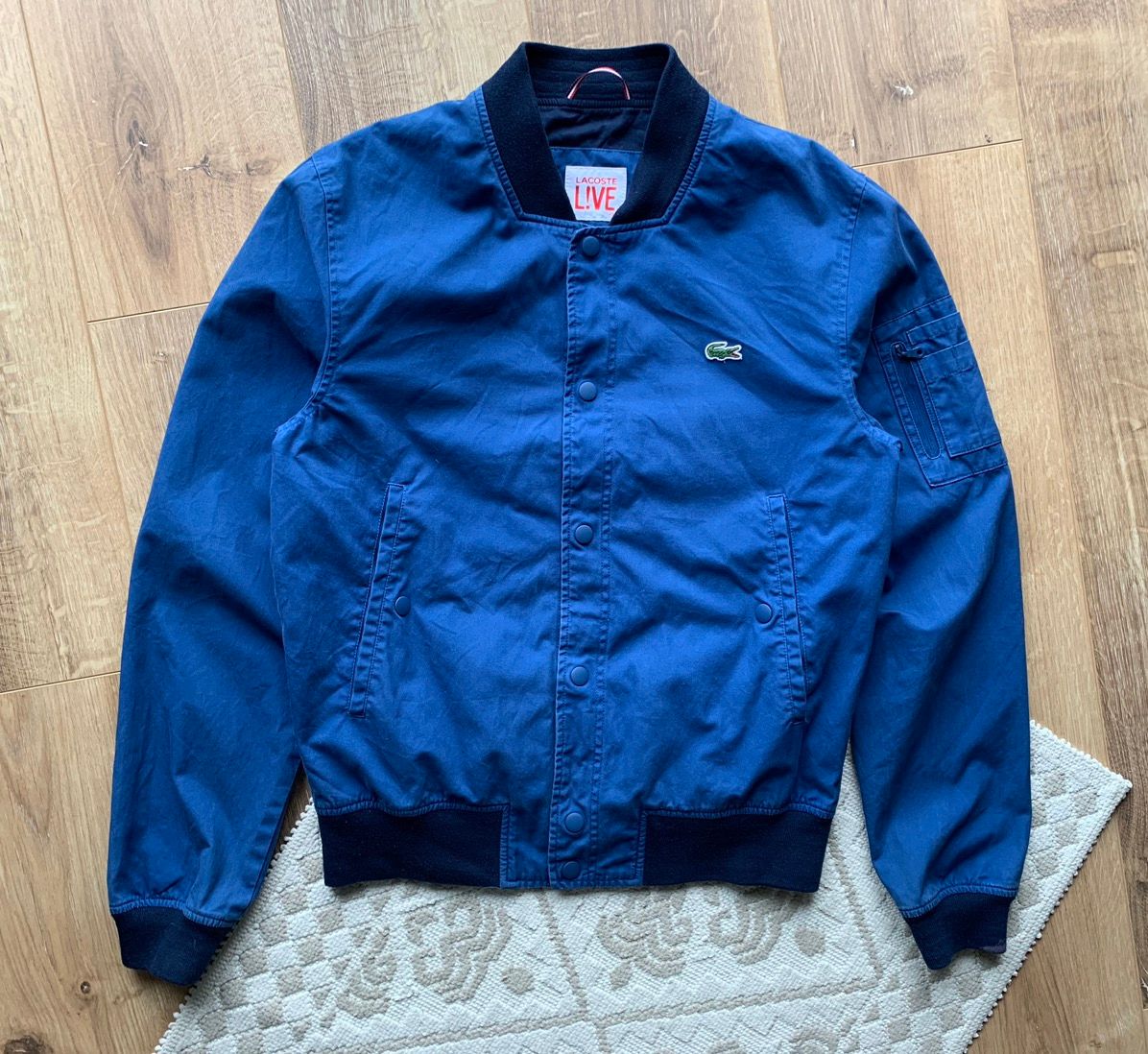 Pre-owned Lacoste X Vintage Lacoste Live Bomber Jacket In Blue