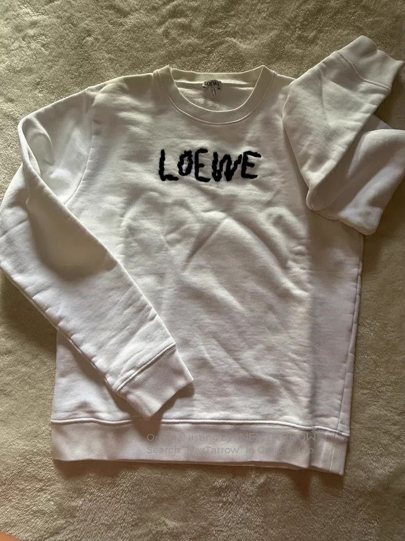 Loewe Loewe White Embroidered Logo, 100% Cotton, Classic Crew Ne Size S / US 4 / IT 40 - 1 Thumbnail